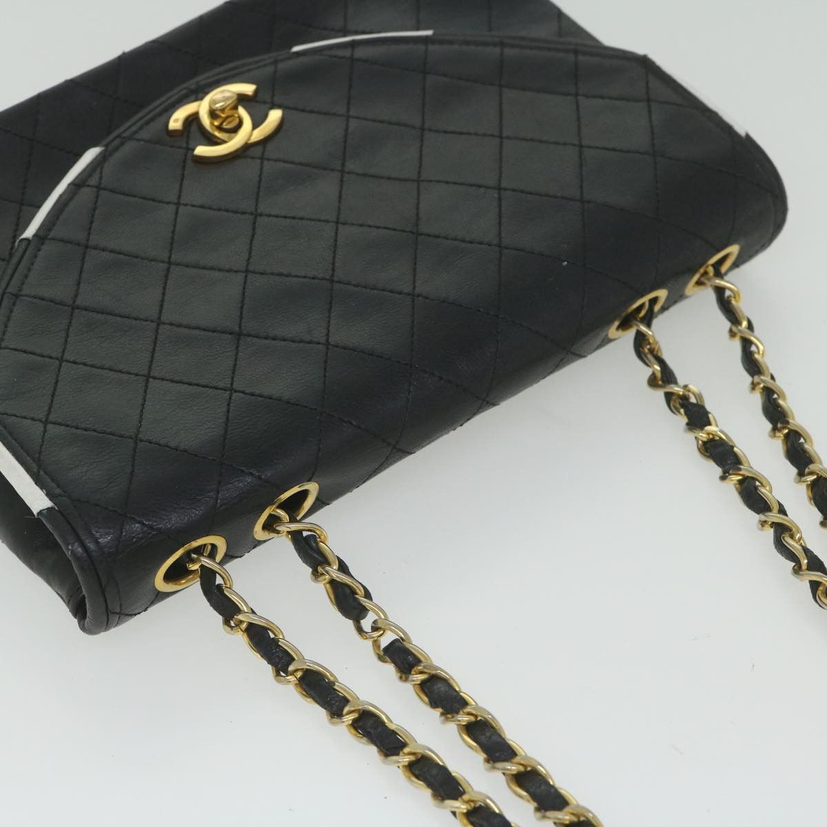 Chanel Demi Lune Black Leather Shoulder Bag (Pre-Owned) Size ONE SIZE - 10 Thumbnail