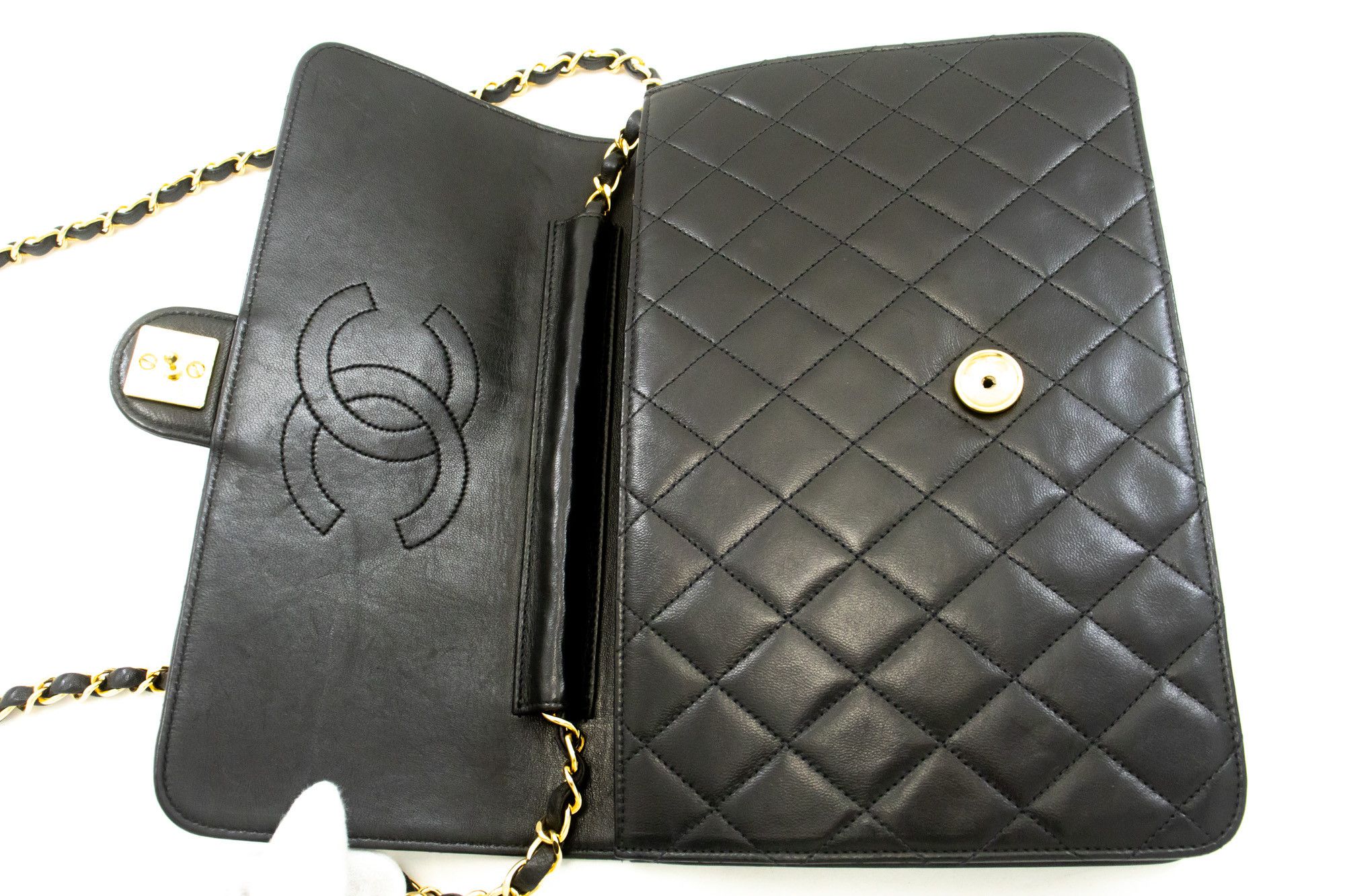 Chanel Cross Black Leather Shoulder Bag (Pre-Owned) Size ONE SIZE - 9 Thumbnail