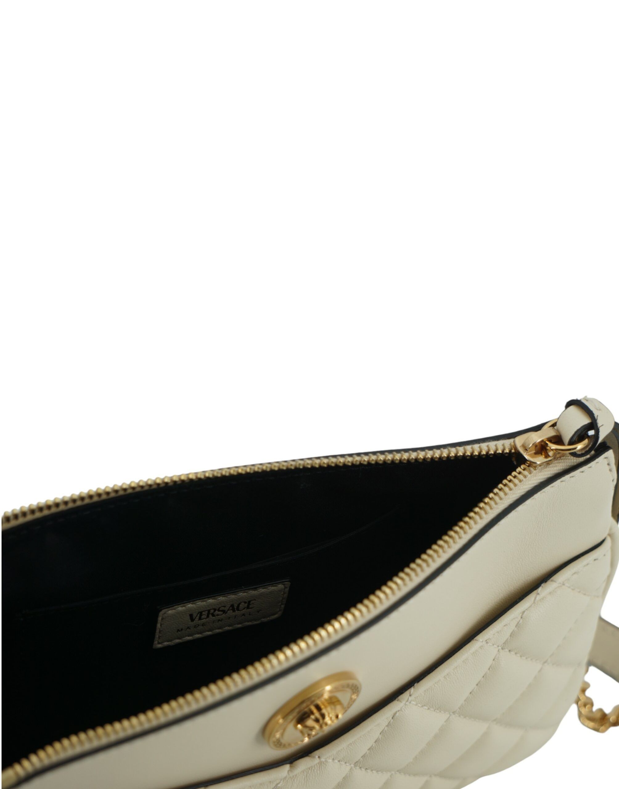 Versace Elegant White Lamb Leather Crossbody Women's Pouch Size ONE SIZE - 4 Thumbnail