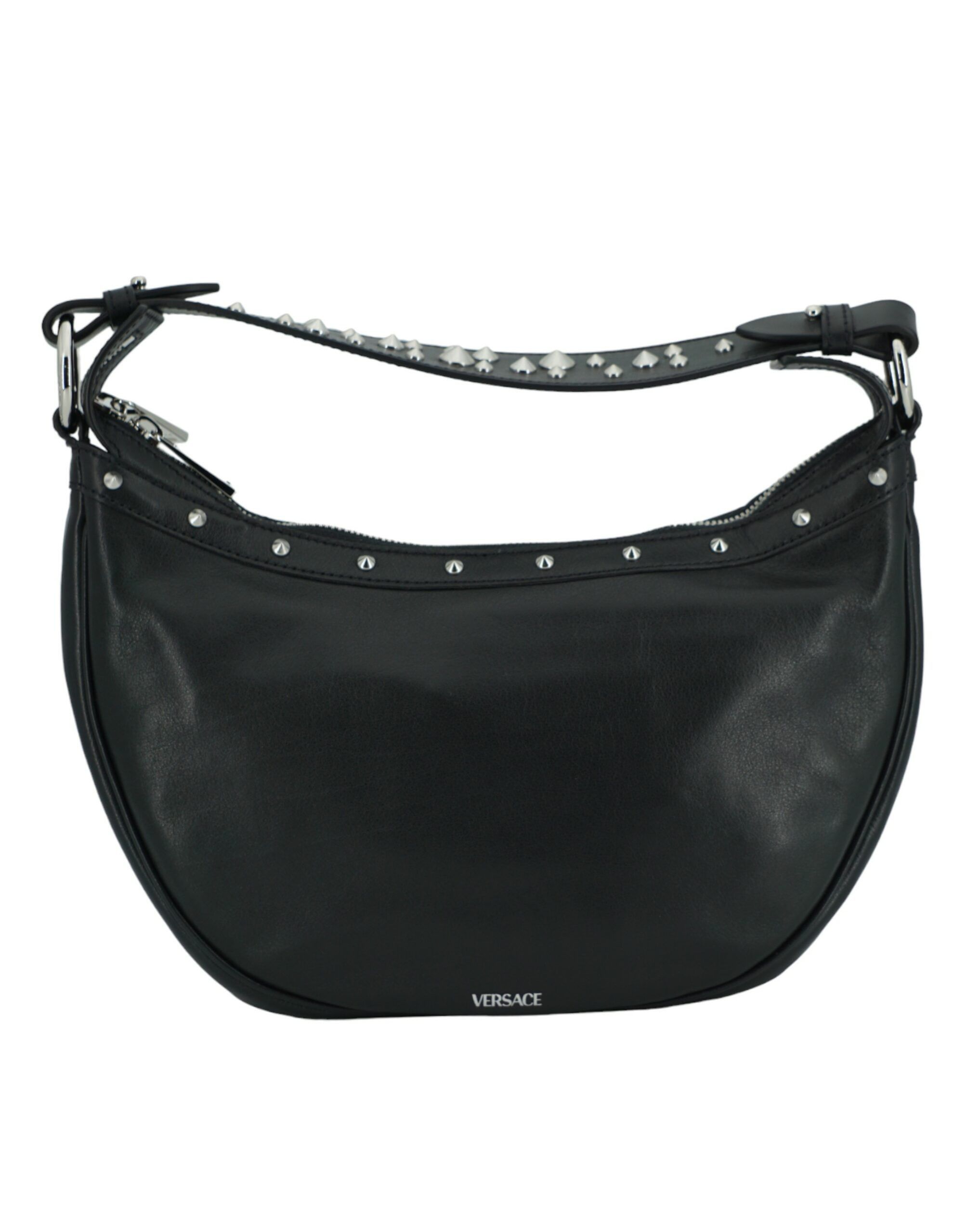 Versace Elegant Black Leather Hobo Shoulder Women's Bag Size ONE SIZE - 2 Thumbnail