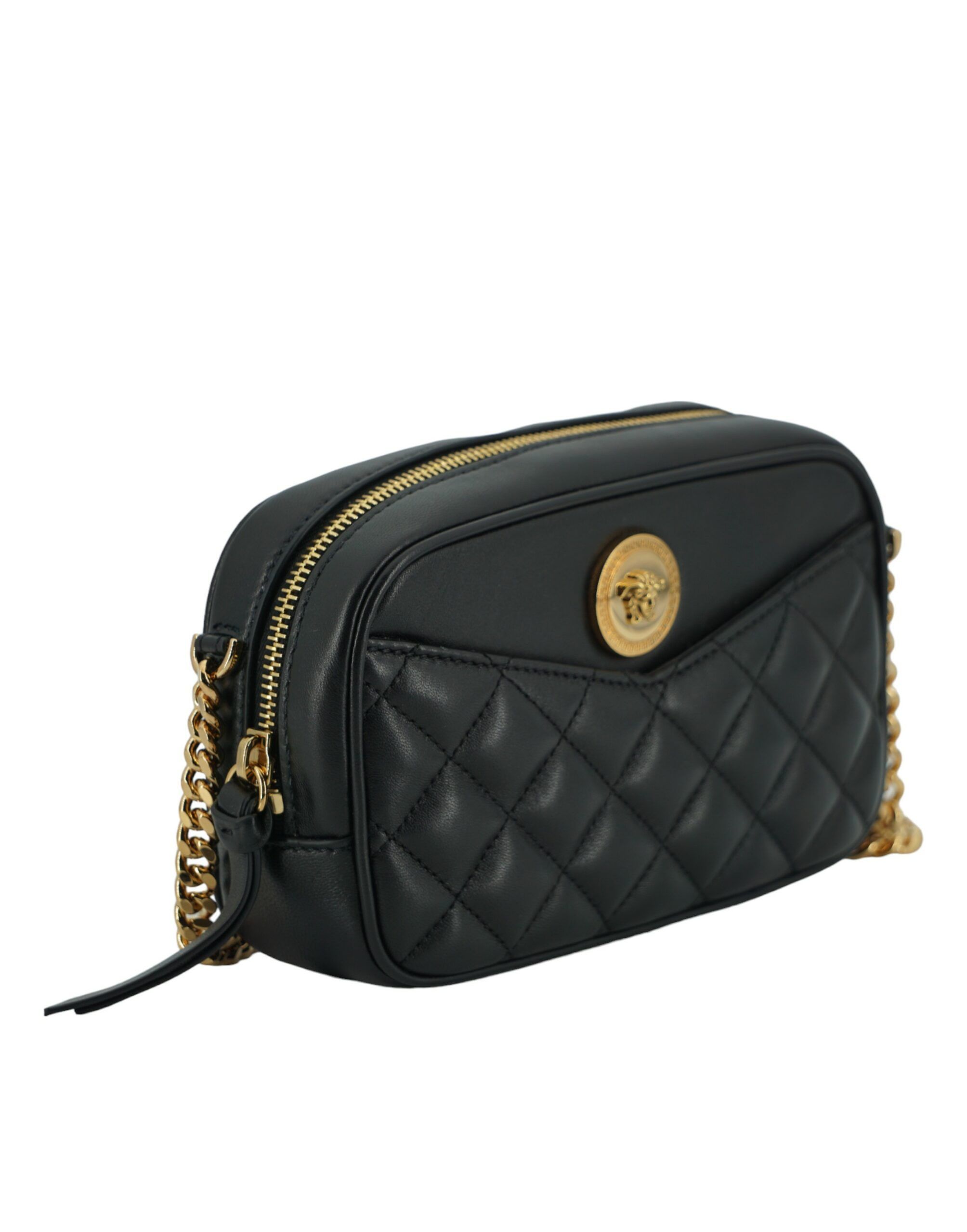 Versace Elegant Small Black Leather Crossbody Women's Bag Size ONE SIZE - 3 Thumbnail