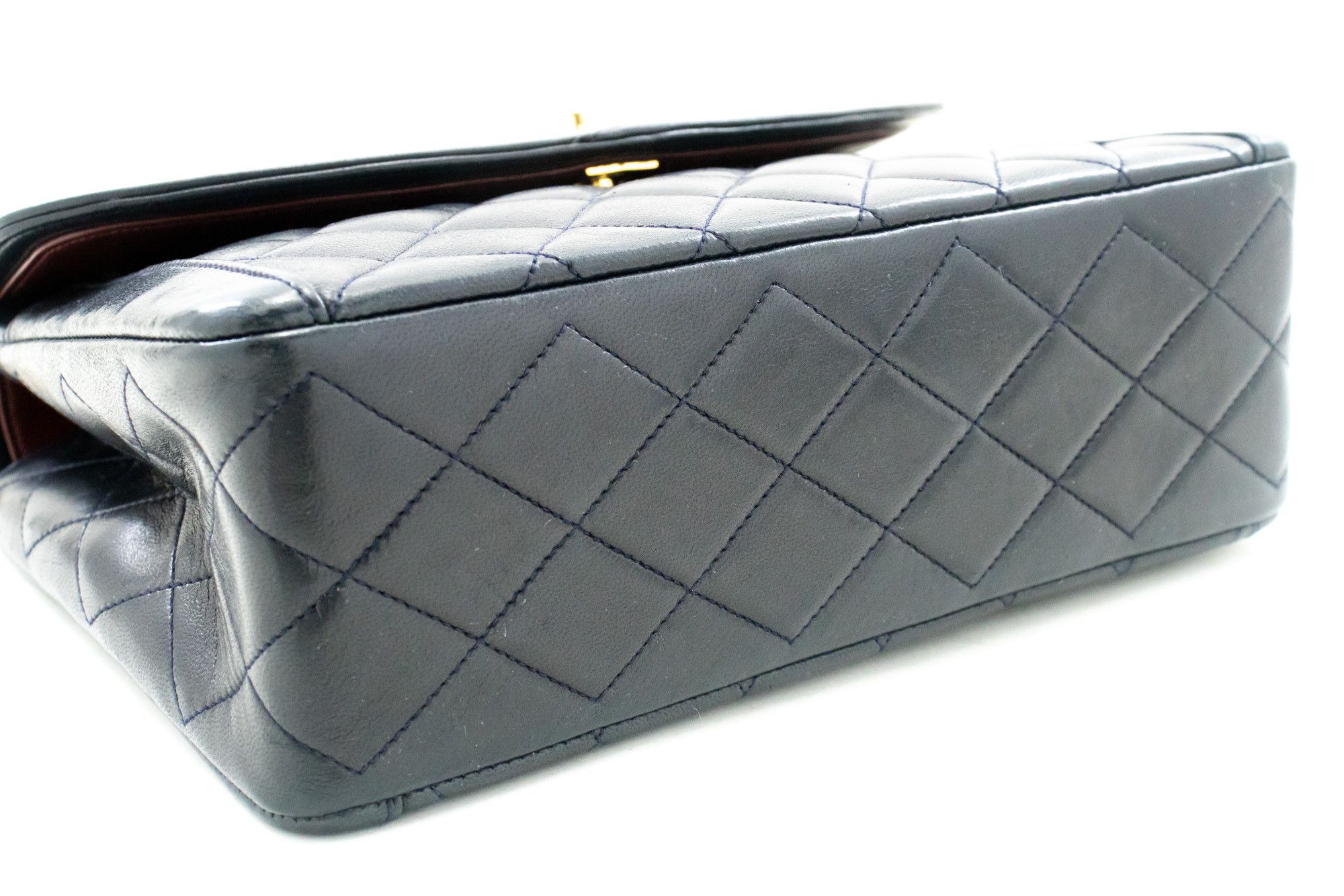 Chanel Matelassé Navy Leather Shoulder Bag (Pre-Owned) Size ONE SIZE - 3 Thumbnail