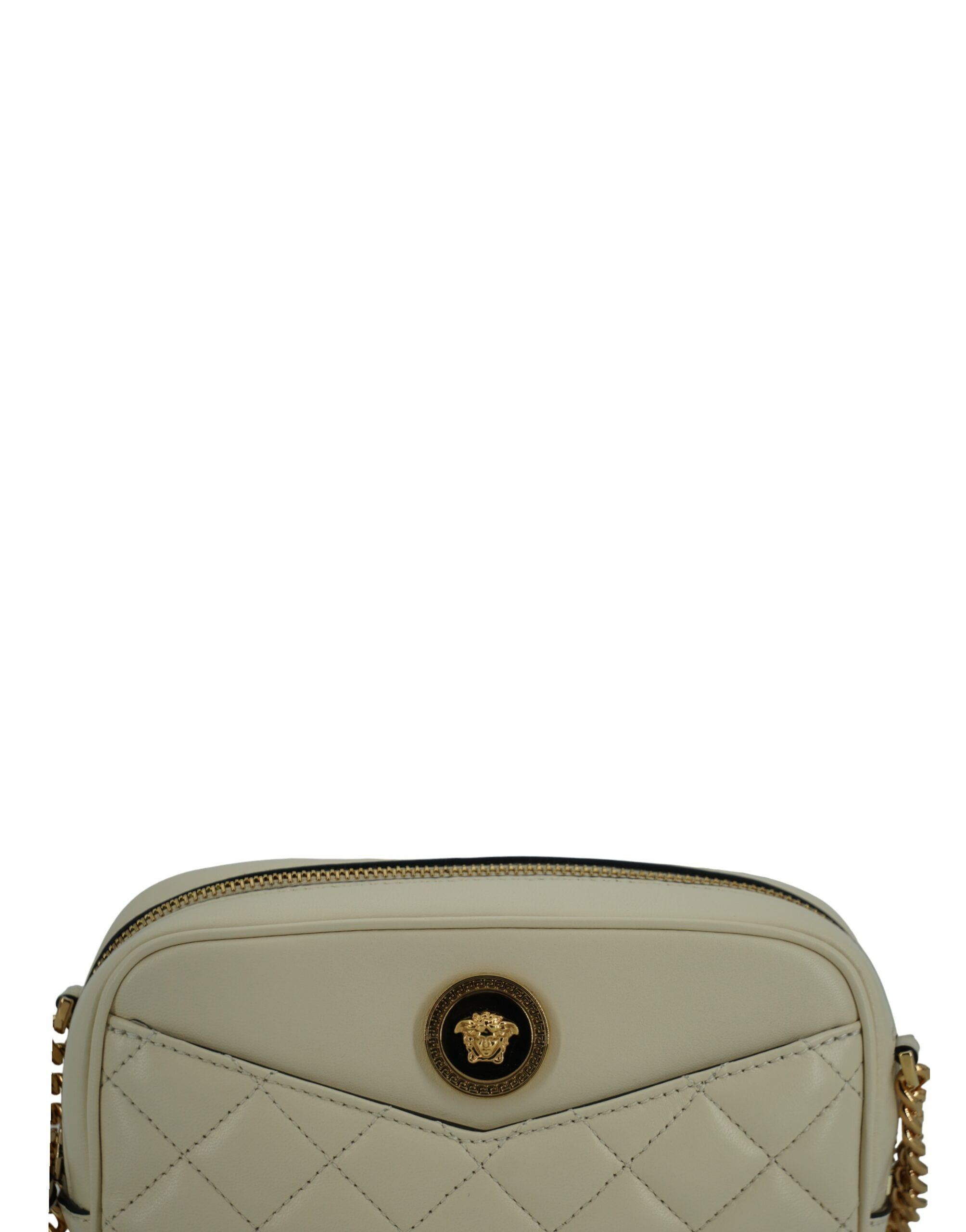 Versace Elegant White Lamb Leather Camera Women's Bag Size ONE SIZE - 4 Thumbnail