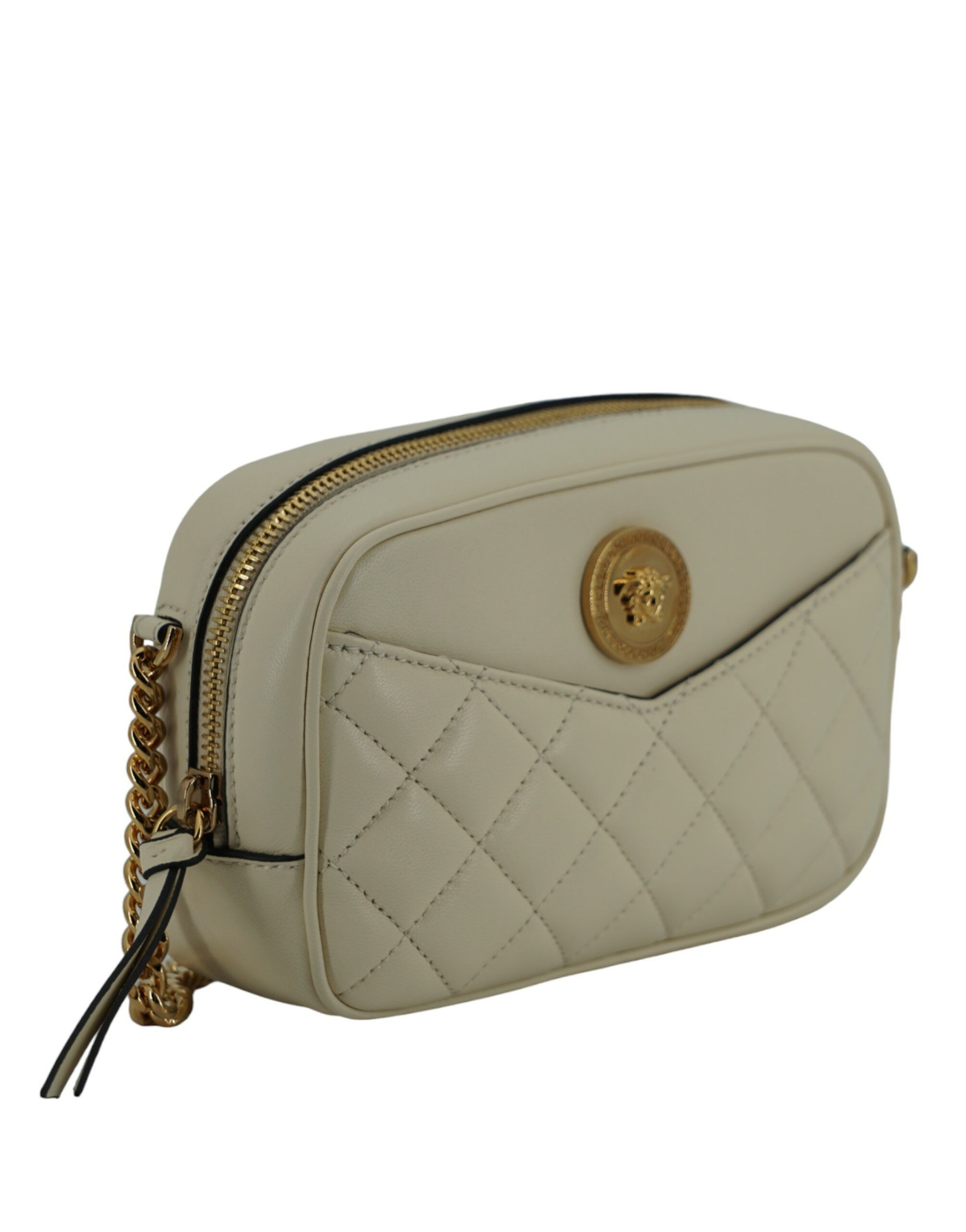 Versace Elegant White Lamb Leather Camera Women's Bag Size ONE SIZE - 3 Thumbnail