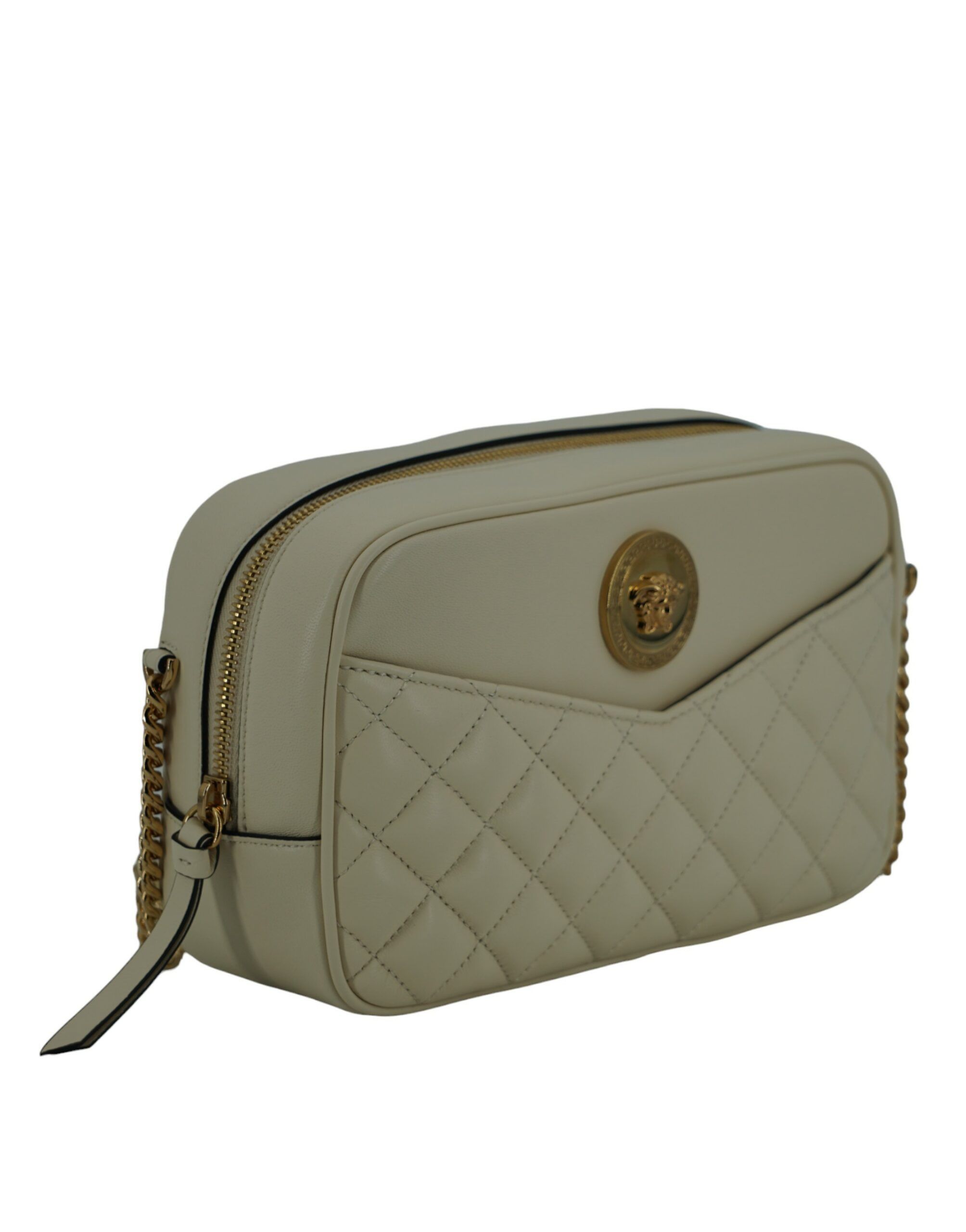 Versace Elegant White Leather Camera Shoulder Women's Bag Size ONE SIZE - 3 Thumbnail