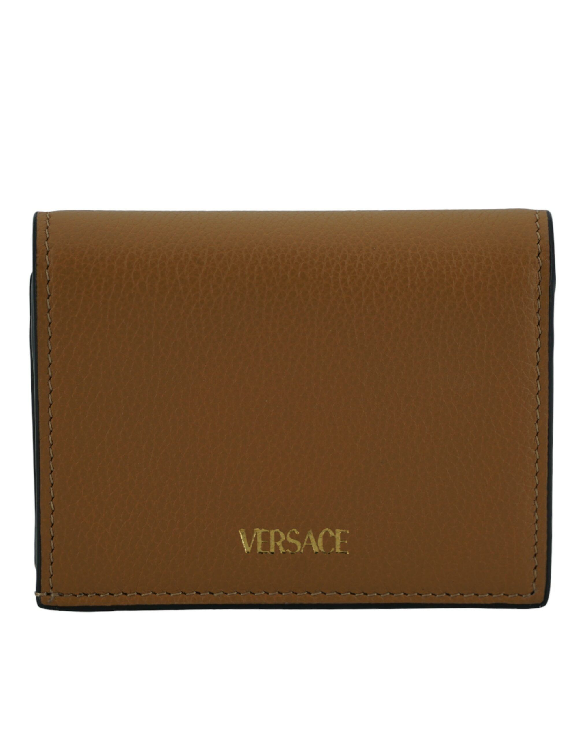 Versace Elegant Compact Leather Wallet in Women's Brown Size ONE SIZE - 2 Thumbnail