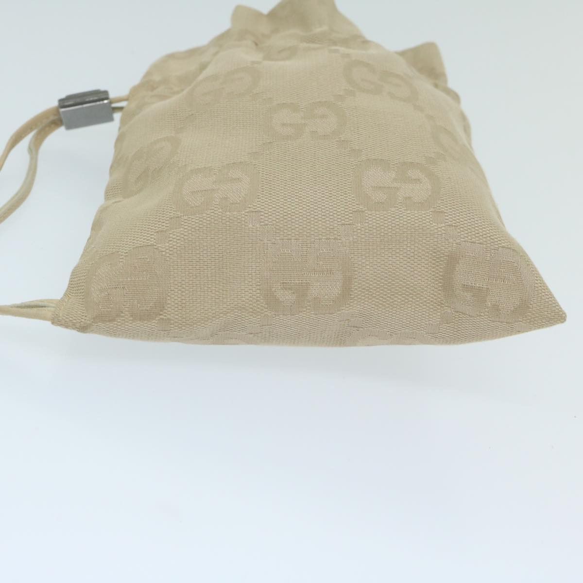 Gucci Drawstring Beige Canvas Clutch Bag (Pre-Owned) Size ONE SIZE - 3 Thumbnail