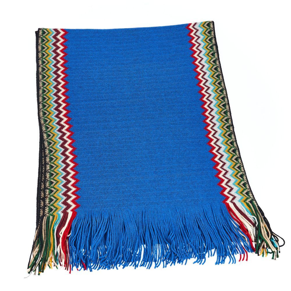 Missoni Blue Wool Men Men's Scarf Size ONE SIZE - 2 Thumbnail