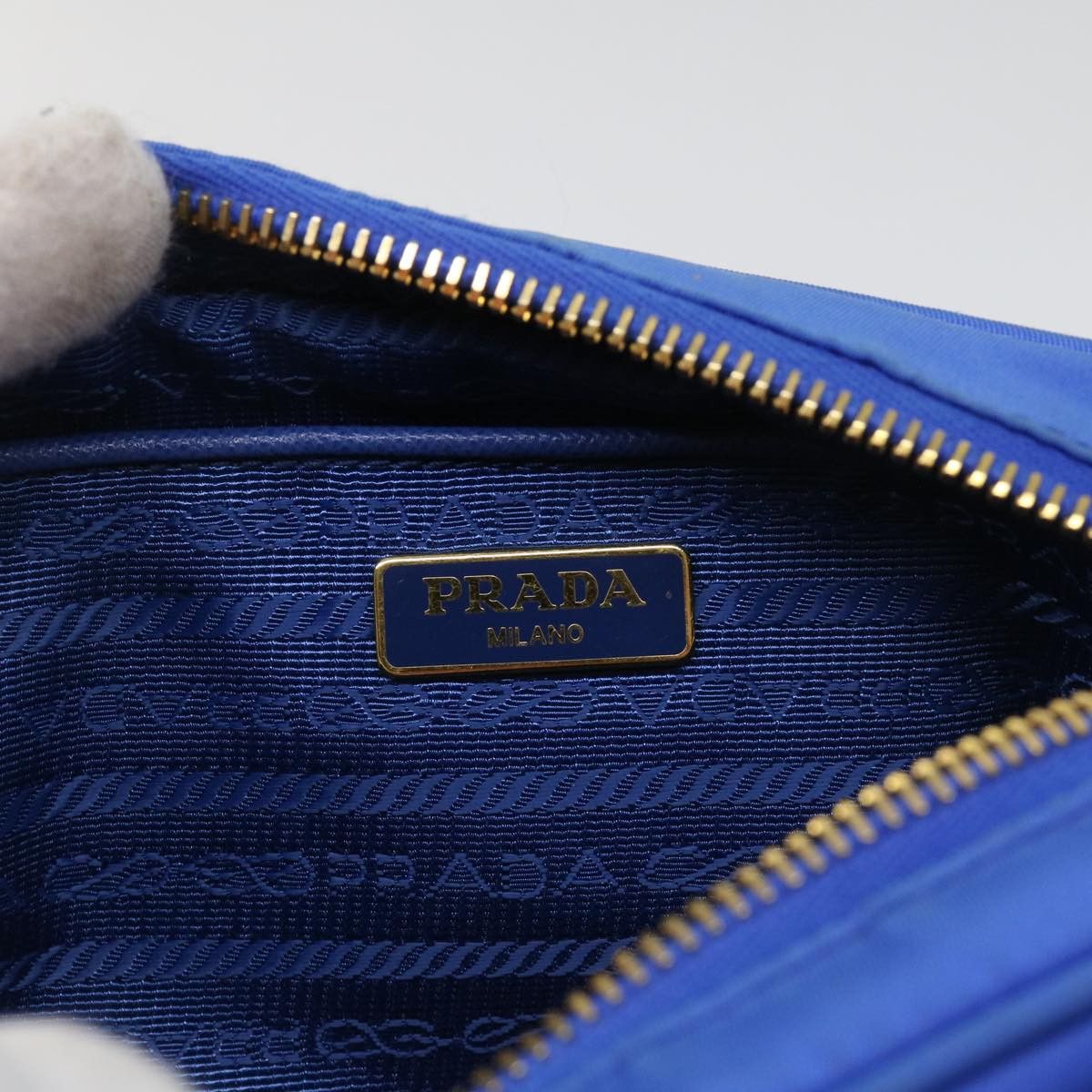 Prada Tessuto Blue Synthetic Shoulder Bag (Pre-Owned) Size ONE SIZE - 9 Thumbnail
