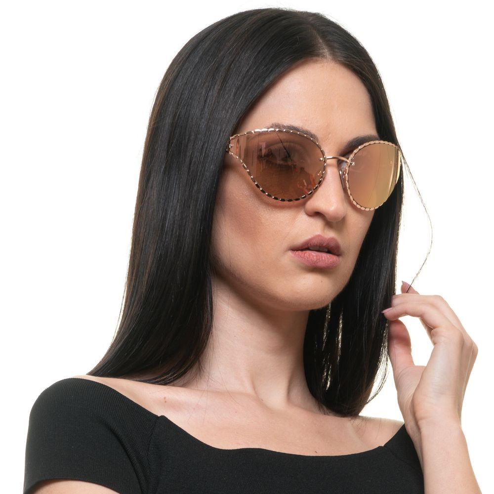 Roberto Cavalli Rose Gold Oval Mirrored Women's Sunglasses Size ONE SIZE - 4 Thumbnail