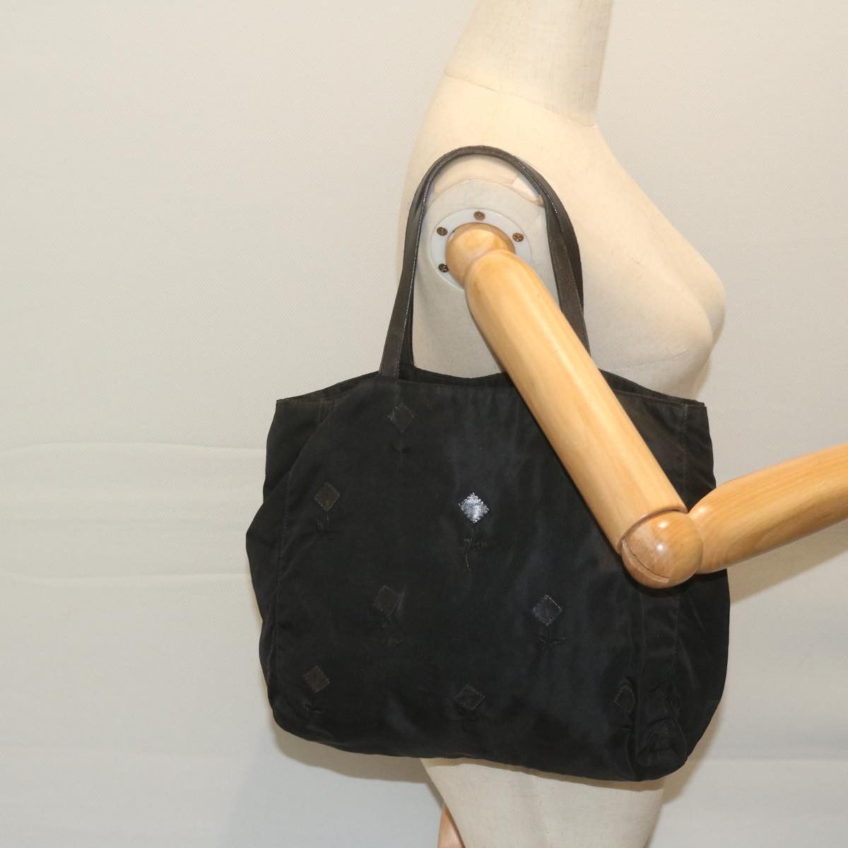 Prada Black Synthetic Tote Bag (Pre-Owned) Size ONE SIZE - 7 Thumbnail