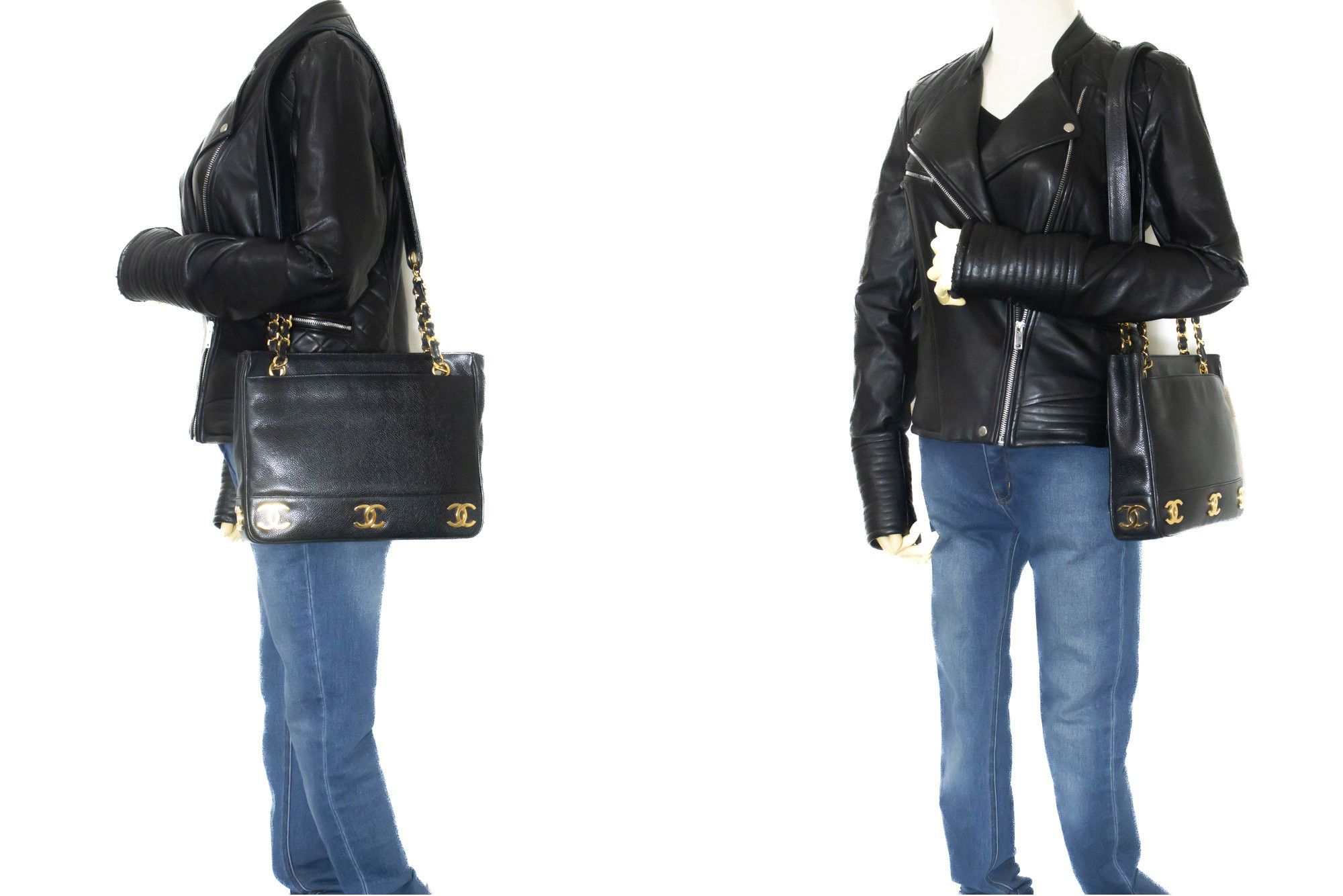 Chanel Triple Coco Black Leather Shoulder Bag (Pre-Owned) Size ONE SIZE - 7 Thumbnail