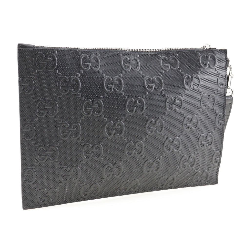Gucci Gg Embossé Black Leather Clutch Bag (Pre-Owned) Size ONE SIZE - 2 Thumbnail
