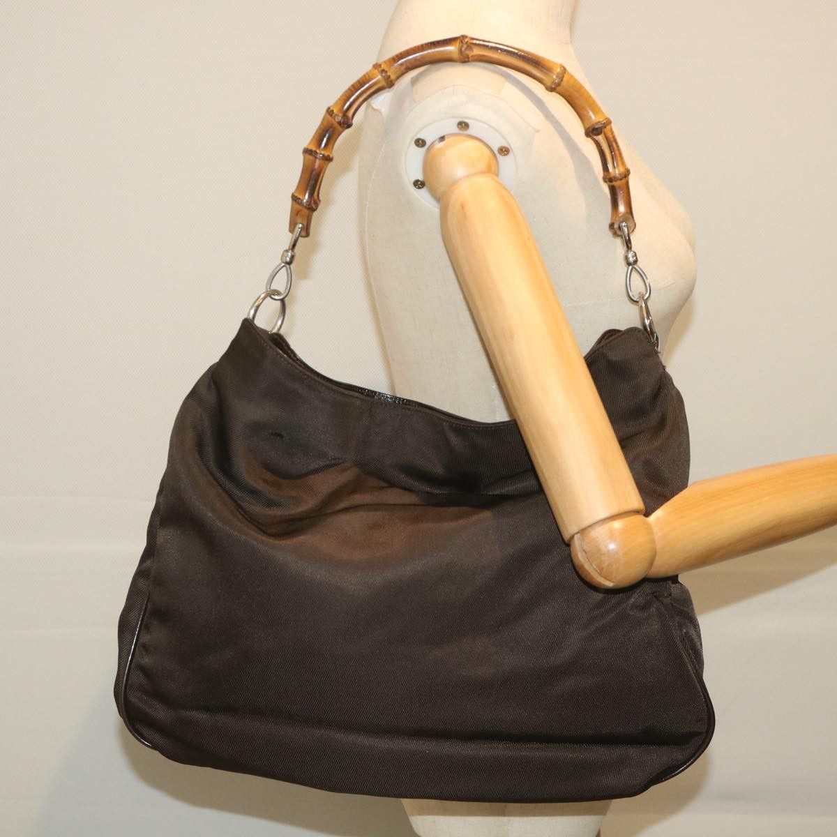 Gucci Bamboo Brown Canvas Shoulder Bag (Pre-Owned) Size ONE SIZE - 7 Thumbnail