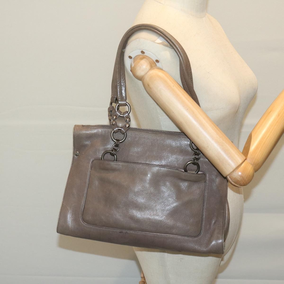 Prada Grey Leather Shoulder Bag (Pre-Owned) Size ONE SIZE - 9 Thumbnail