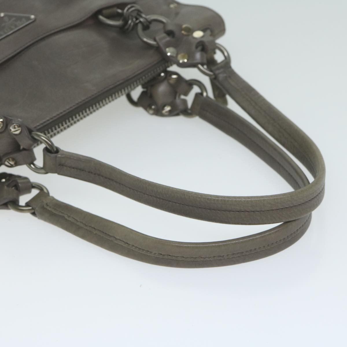 Prada Grey Leather Shoulder Bag (Pre-Owned) Size ONE SIZE - 13 Thumbnail