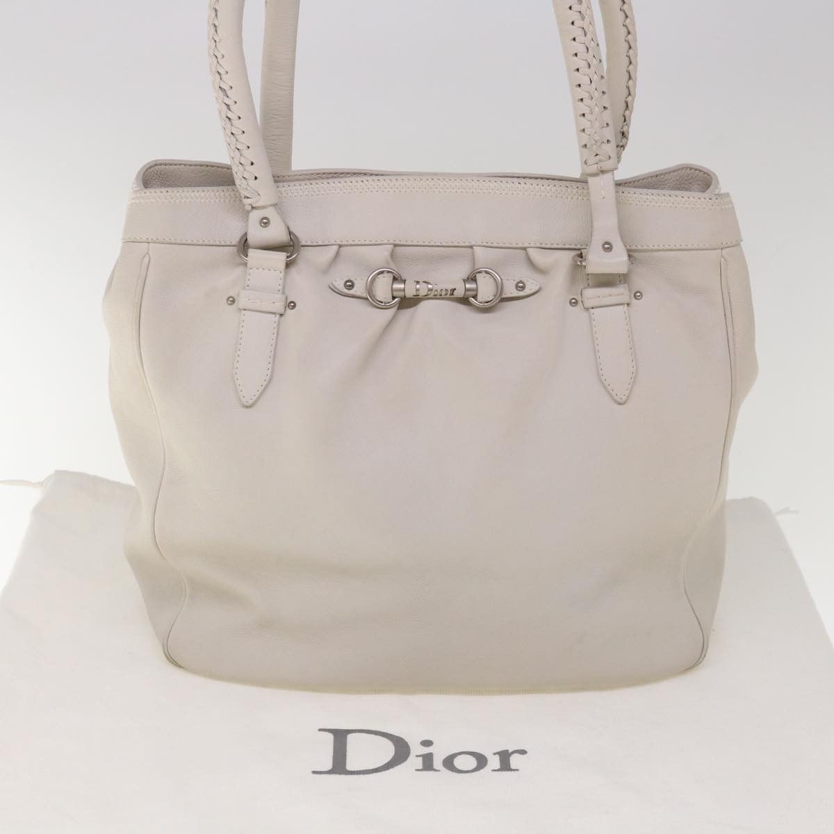 Dior White Leather Tote Bag (Pre-Owned) Size ONE SIZE - 8 Thumbnail