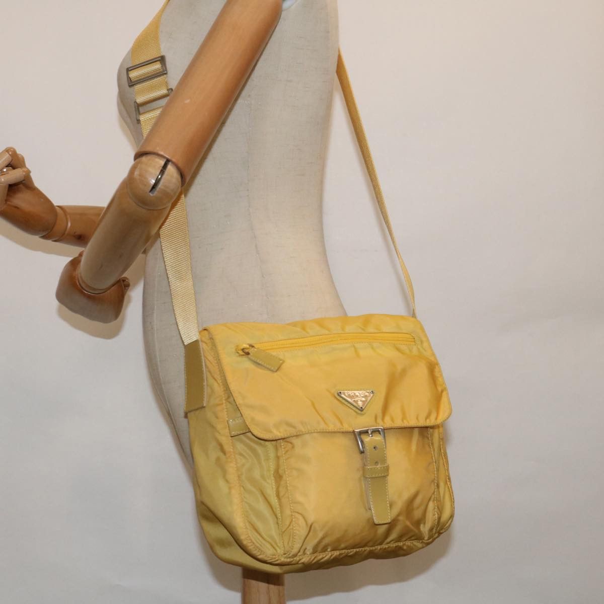 Prada Yellow Canvas Shoulder Bag (Pre-Owned) Size ONE SIZE - 7 Thumbnail