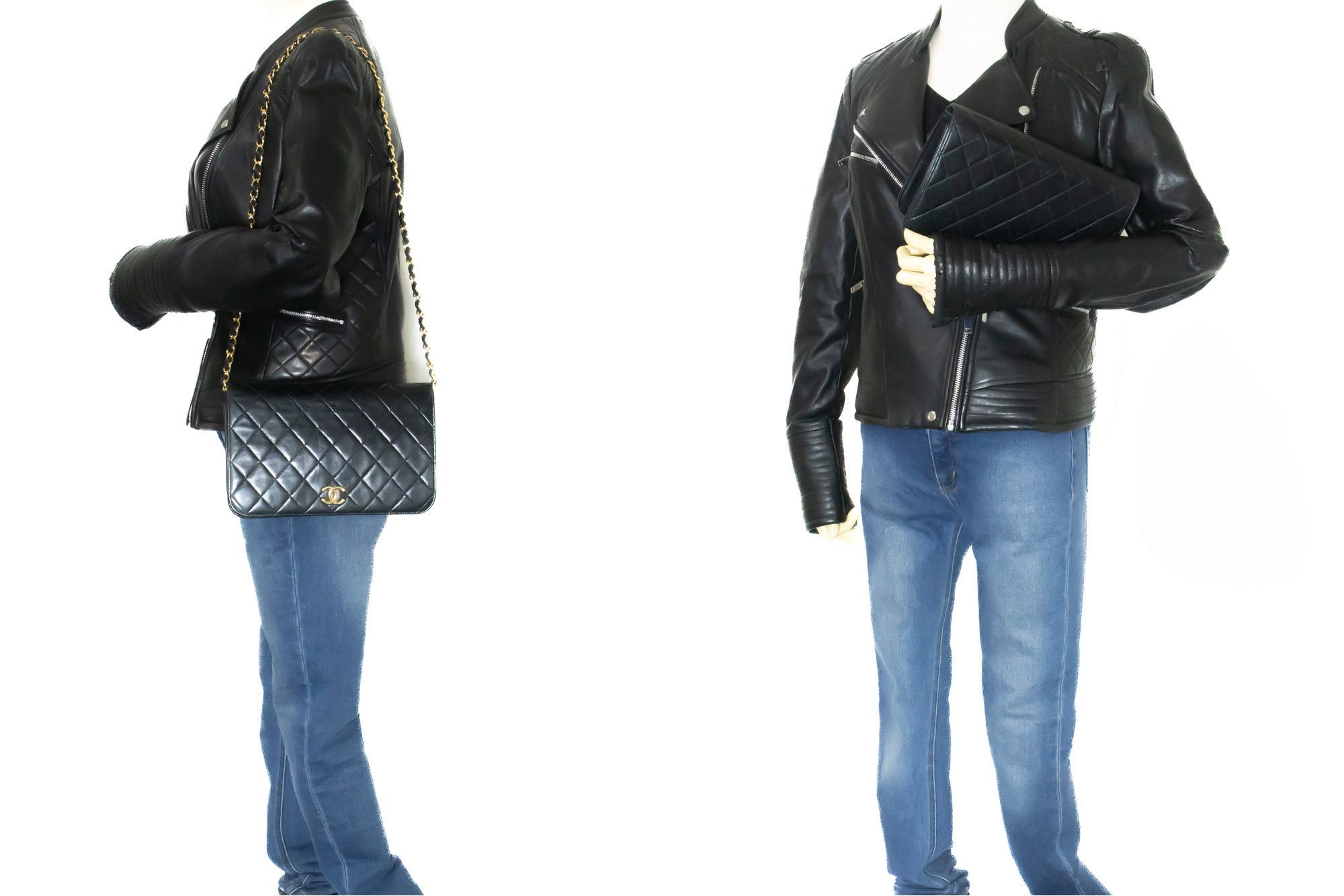 Chanel Full Flap Black Leather Shoulder Bag (Pre-Owned) Size ONE SIZE - 8 Thumbnail