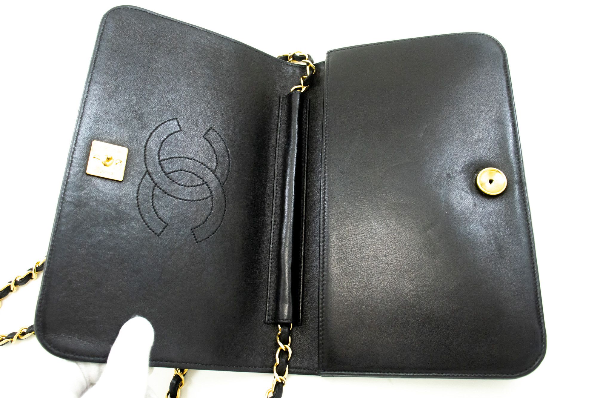 Chanel Full Flap Black Leather Shoulder Bag (Pre-Owned) Size ONE SIZE - 12 Thumbnail