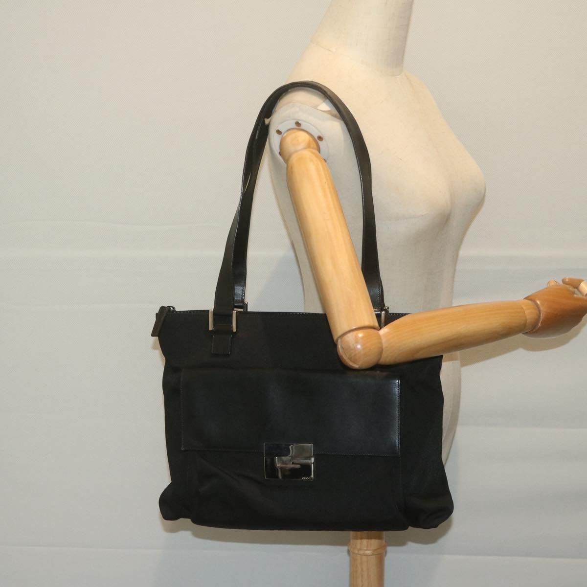 Gucci -- Black Synthetic Shoulder Bag (Pre-Owned) Size ONE SIZE - 7 Thumbnail