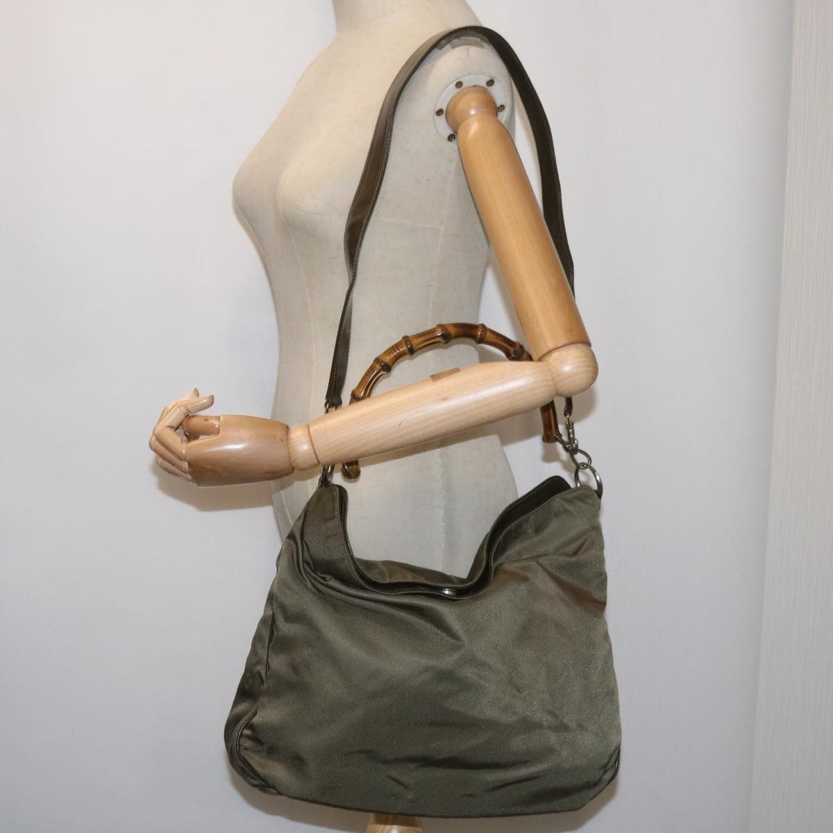 Gucci Bamboo Khaki Synthetic Shoulder Bag (Pre-Owned) Size ONE SIZE - 8 Thumbnail
