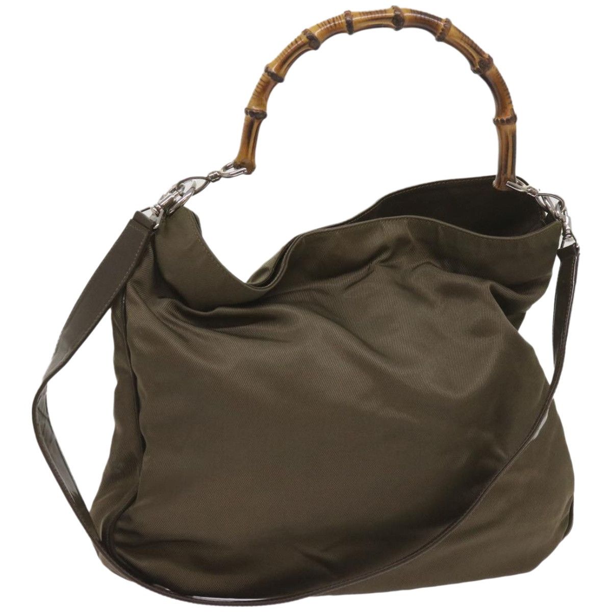 Gucci Bamboo Khaki Synthetic Shoulder Bag (Pre-Owned) Size ONE SIZE - 4 Thumbnail
