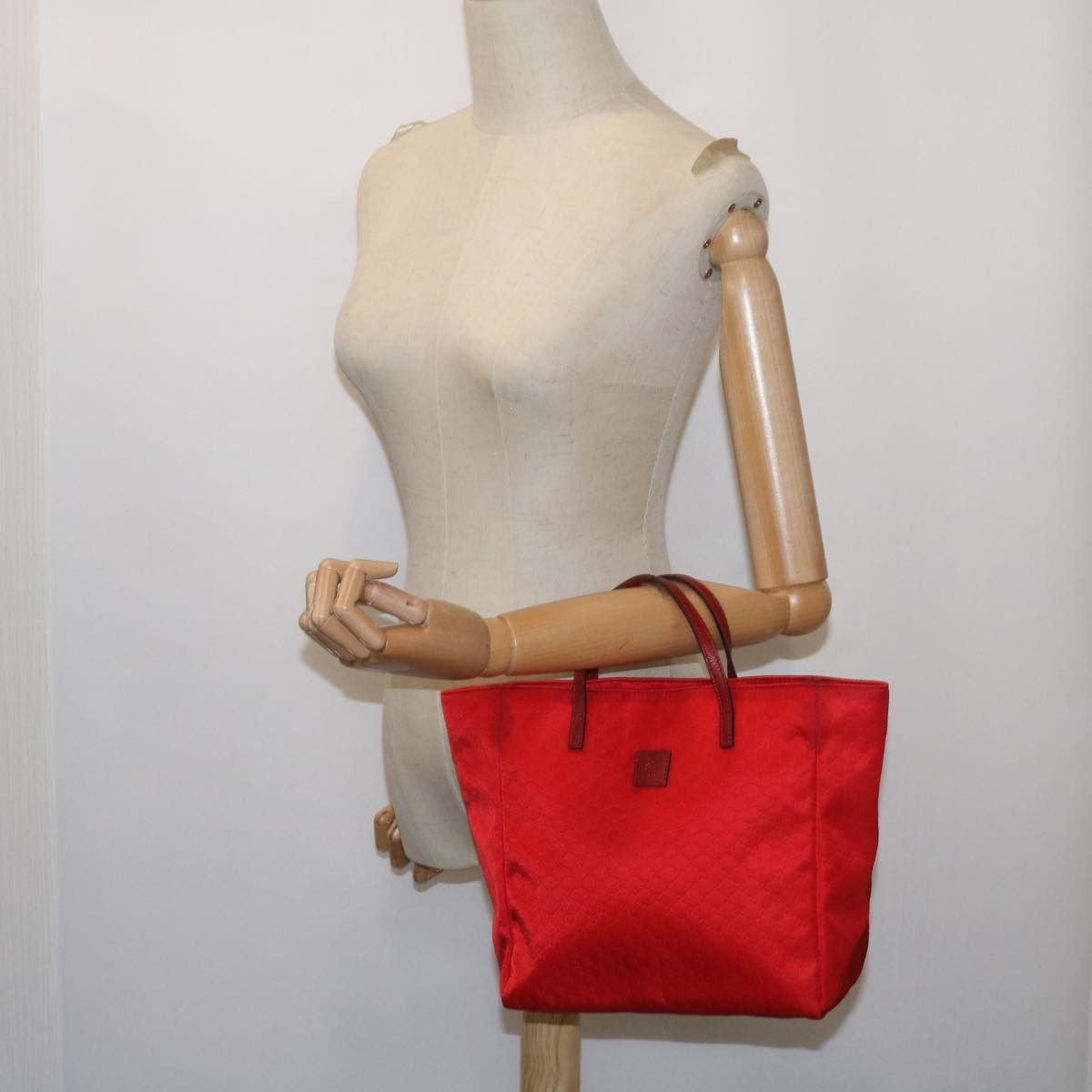 Gucci Gg Canvas Red Synthetic Tote Bag (Pre-Owned) Size ONE SIZE - 7 Thumbnail