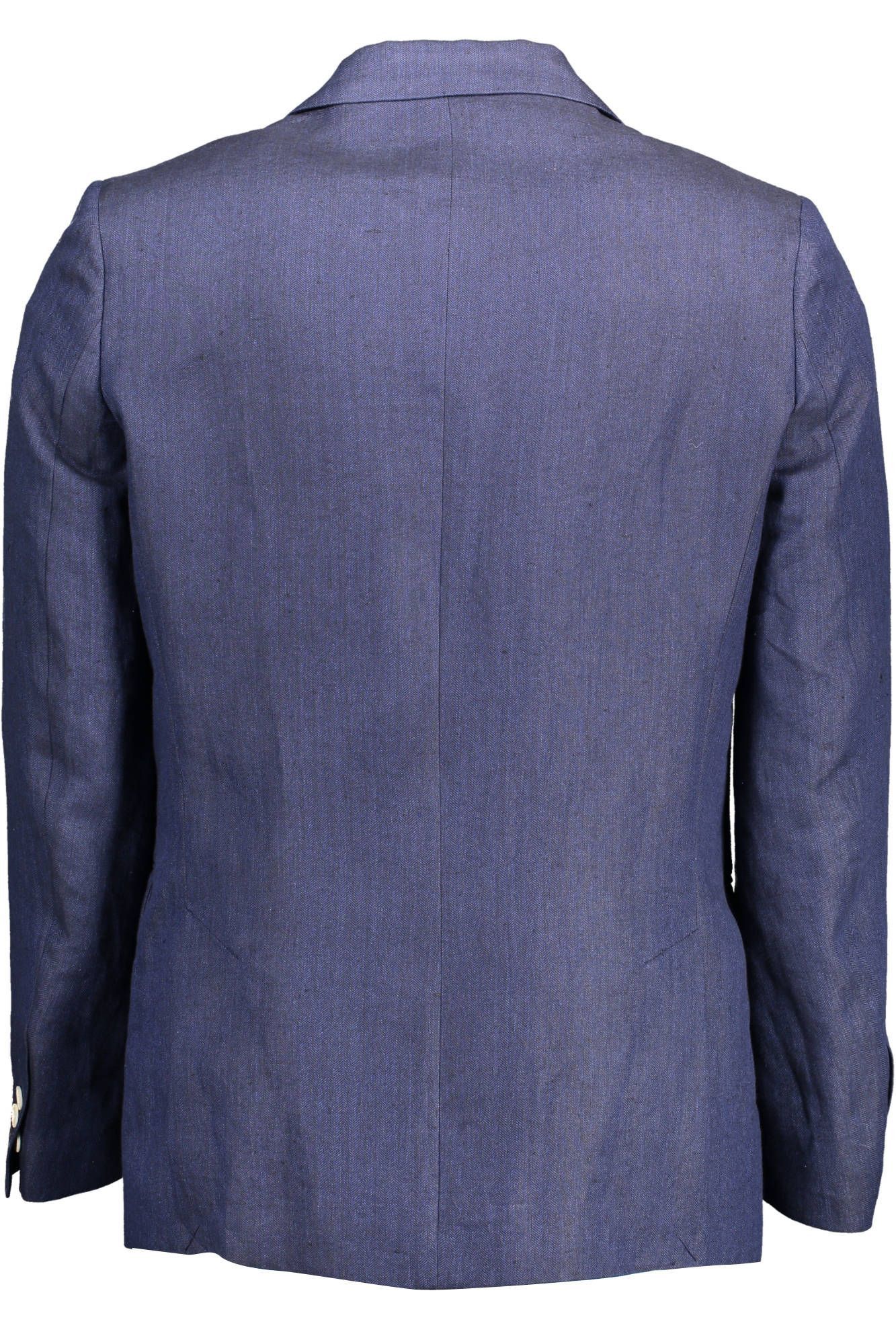 Gant Blue Linen Men Men's Jacket Size US XL / EU 56 / 4 - 2 Thumbnail