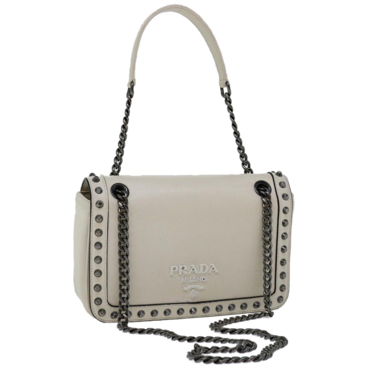 Prada Galleria Beige Leather Shoulder Bag (Pre-Owned) Size ONE SIZE - 11 Thumbnail