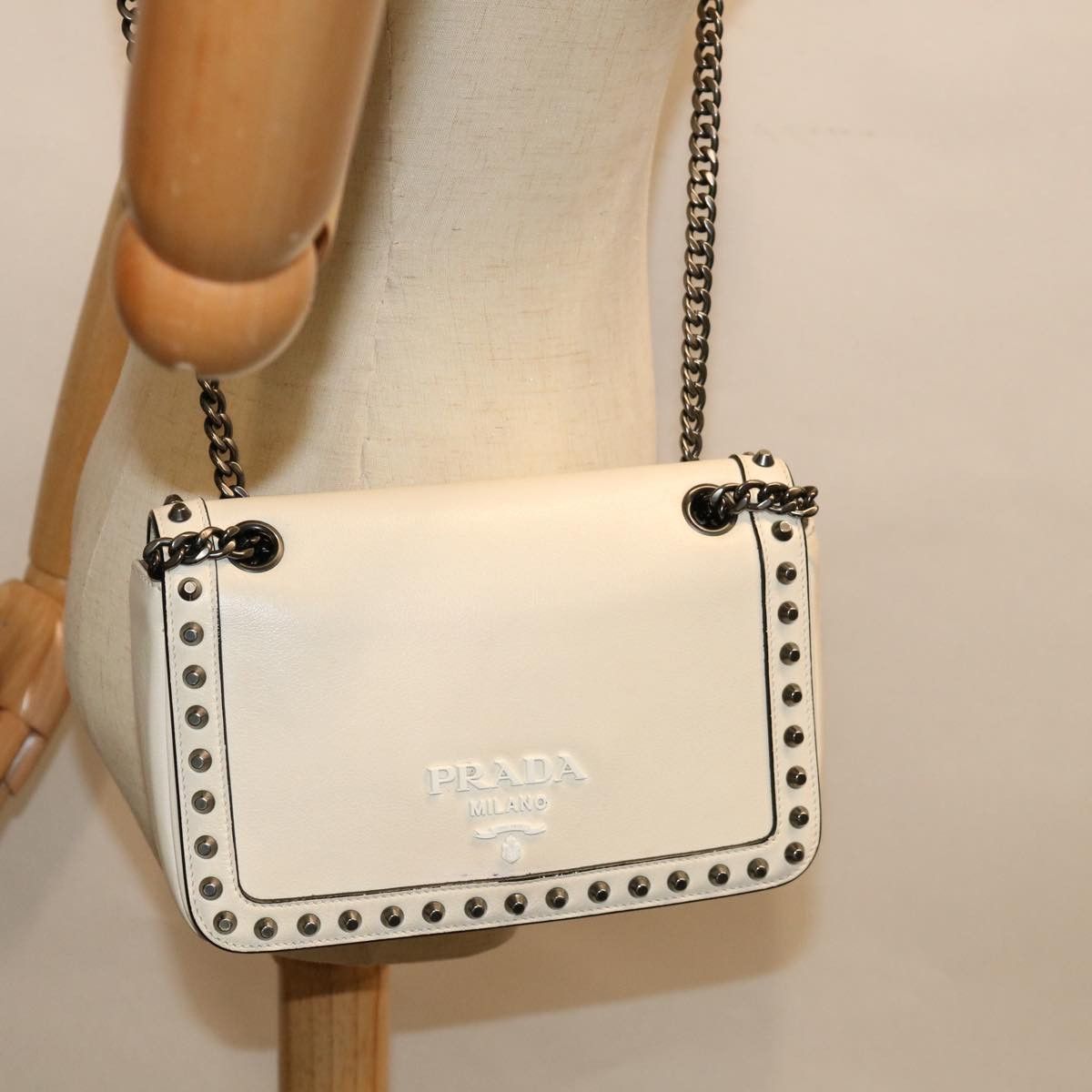 Prada Galleria Beige Leather Shoulder Bag (Pre-Owned) Size ONE SIZE - 7 Thumbnail