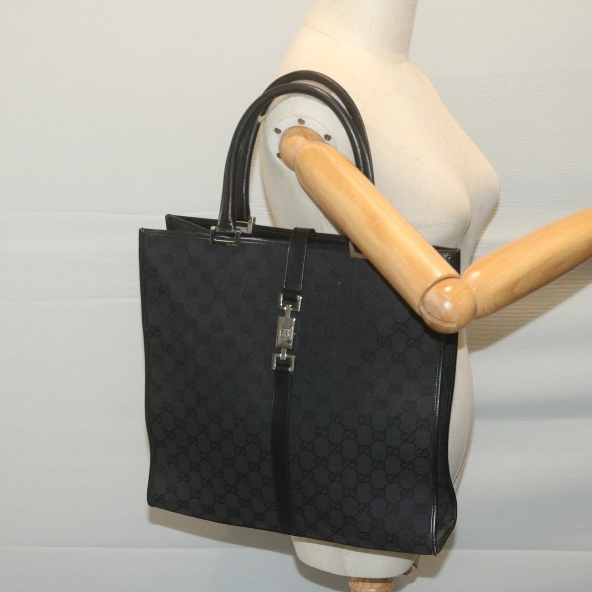 Gucci Jackie Black Canvas Handbag (Pre-Owned) Size ONE SIZE - 8 Thumbnail