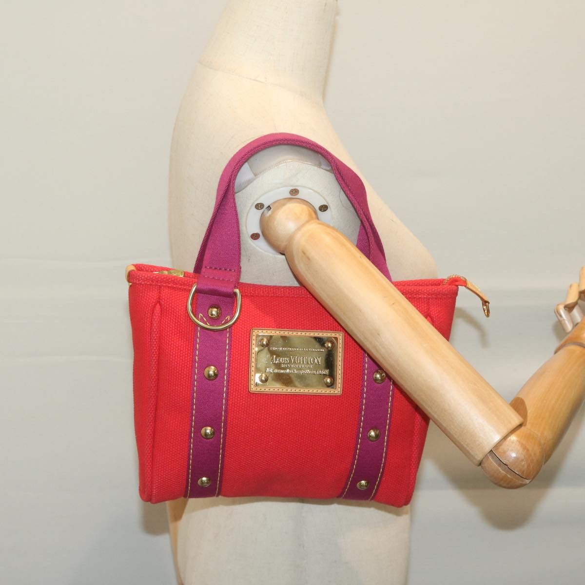 Louis Vuitton Cabas Red Canvas Tote Bag (Pre-Owned) Size ONE SIZE - 7 Thumbnail