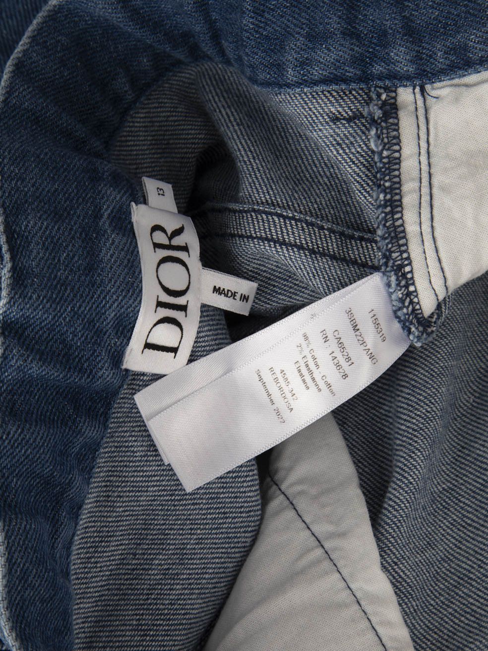 Dior Blue Denim Straight Leg Logo Panel Jeans Size 25" / US 0 / IT 36 - 5 Thumbnail