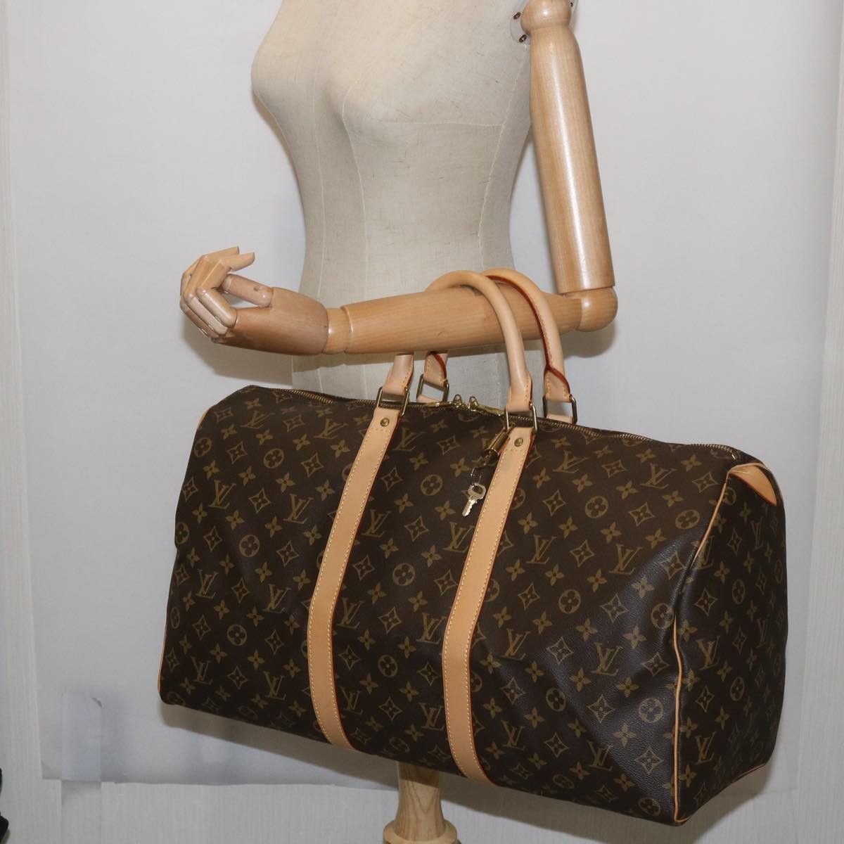 Louis Vuitton Keepall 50 Brown Canvas Travel Bag (Pre-Owned) Size ONE SIZE - 7 Thumbnail