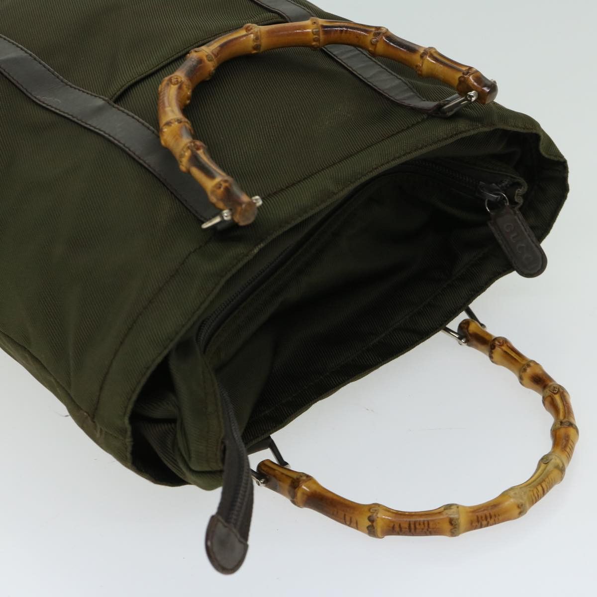 Gucci Bamboo Khaki Synthetic Handbag (Pre-Owned) Size ONE SIZE - 4 Thumbnail