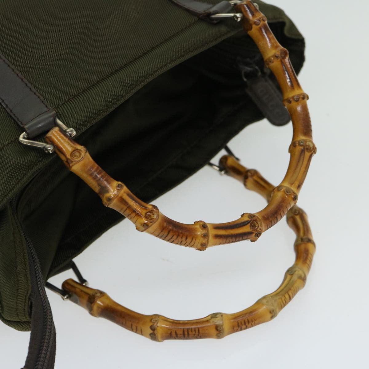 Gucci Bamboo Khaki Synthetic Handbag (Pre-Owned) Size ONE SIZE - 12 Thumbnail