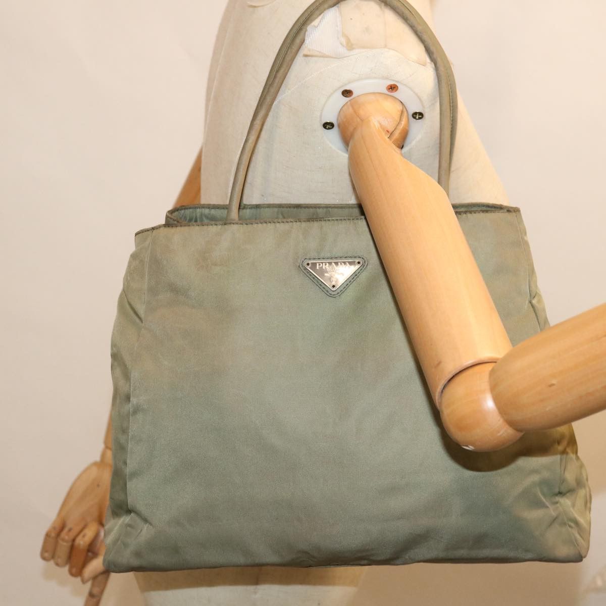 Prada Tessuto Khaki Synthetic Tote Bag (Pre-Owned) Size ONE SIZE - 8 Thumbnail