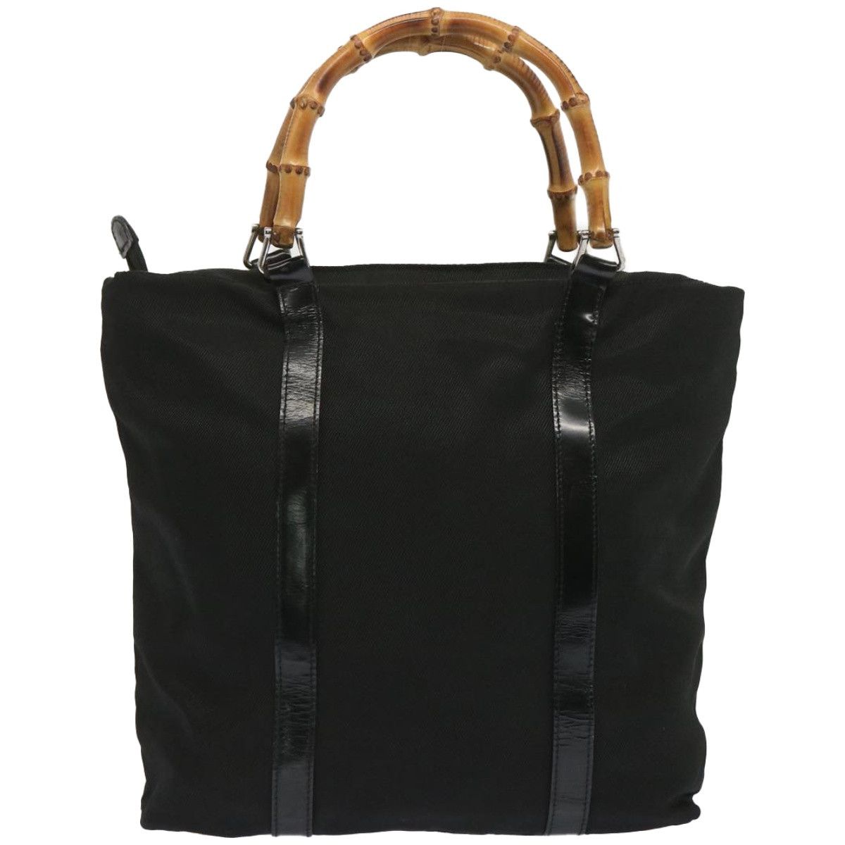 Gucci Bamboo Black Synthetic Handbag (Pre-Owned) Size ONE SIZE - 9 Thumbnail