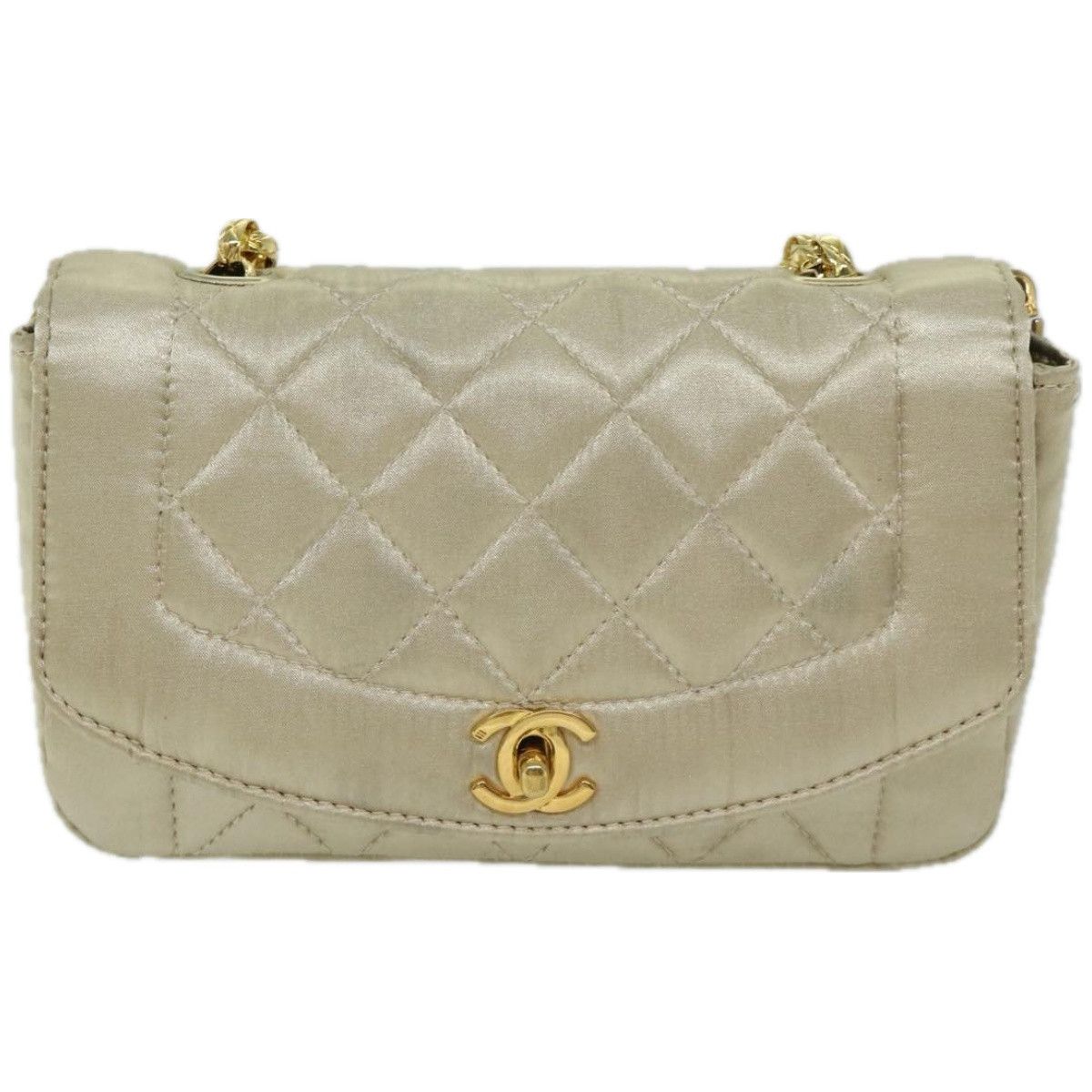 Chanel Diana Beige Silk Shoulder Bag (Pre-Owned) Size ONE SIZE - 11 Thumbnail
