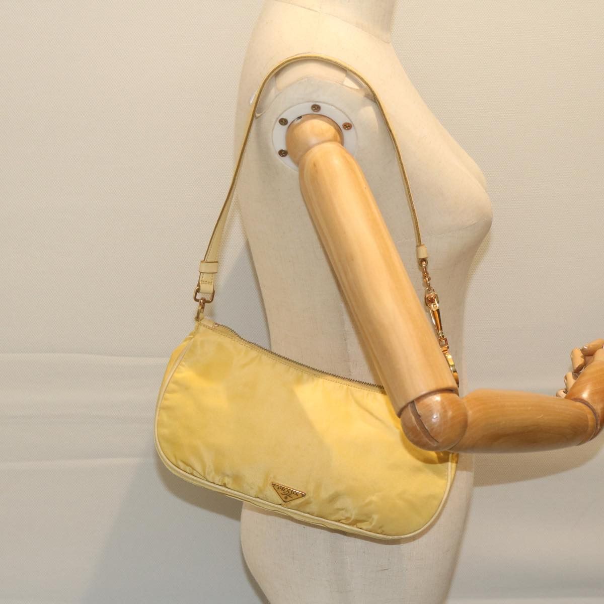 Prada Tessuto Yellow Synthetic Shoulder Bag (Pre-Owned) Size ONE SIZE - 7 Thumbnail