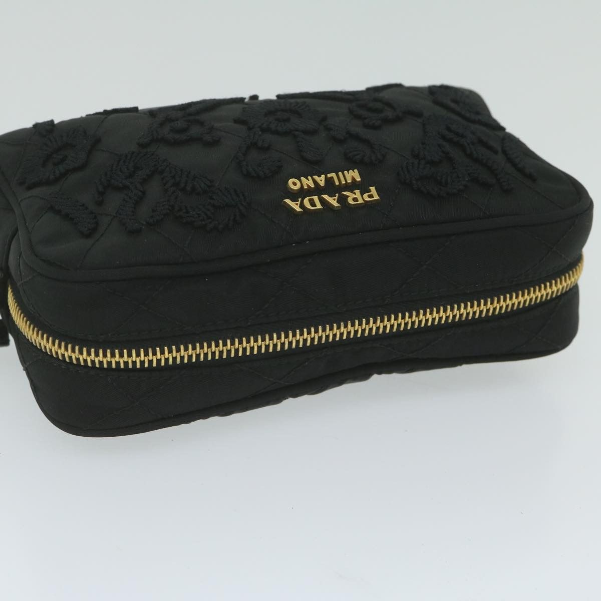 Prada Tessuto Black Synthetic Clutch Bag (Pre-Owned) Size ONE SIZE - 4 Thumbnail