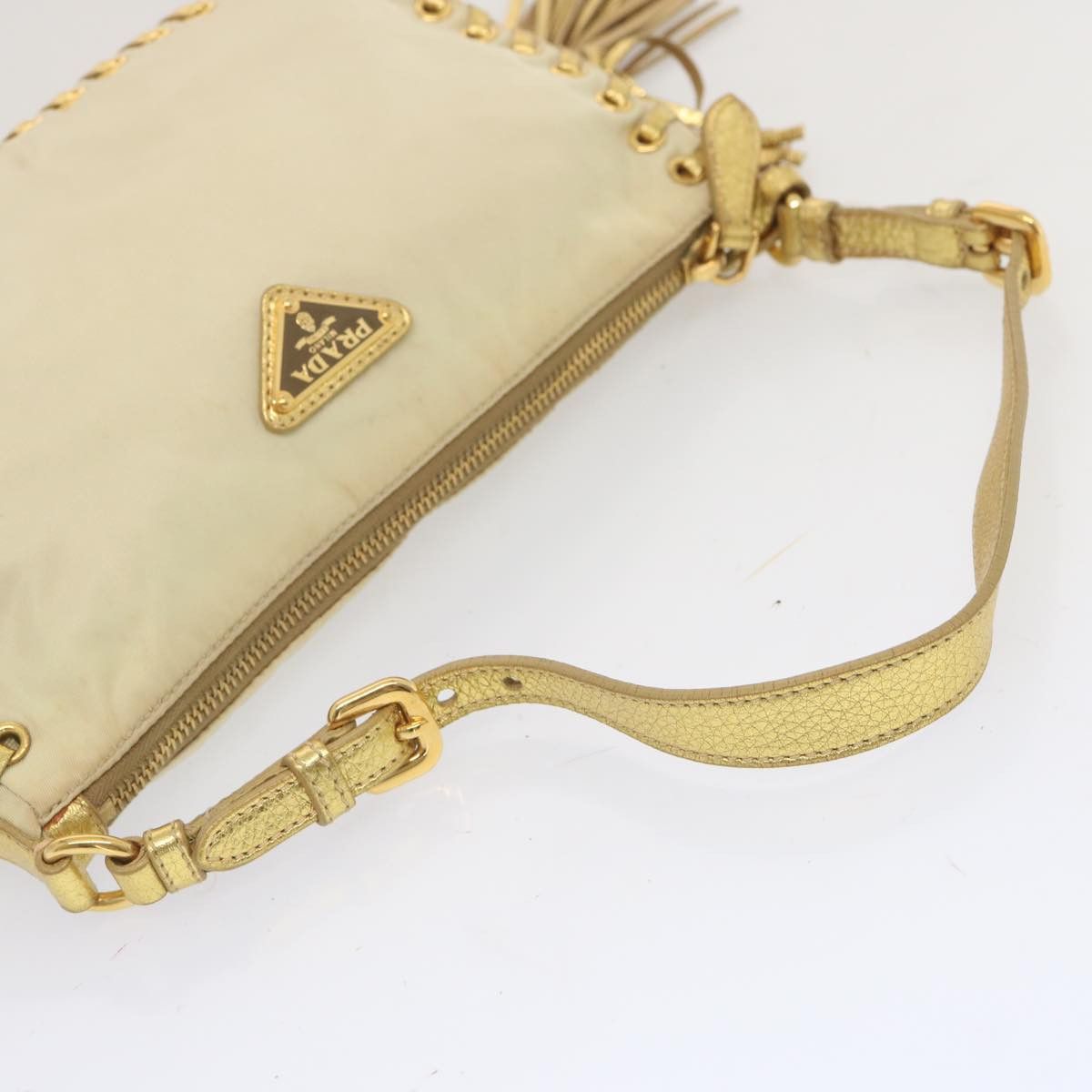 Prada Jacquard Beige Synthetic Handbag (Pre-Owned) Size ONE SIZE - 12 Thumbnail