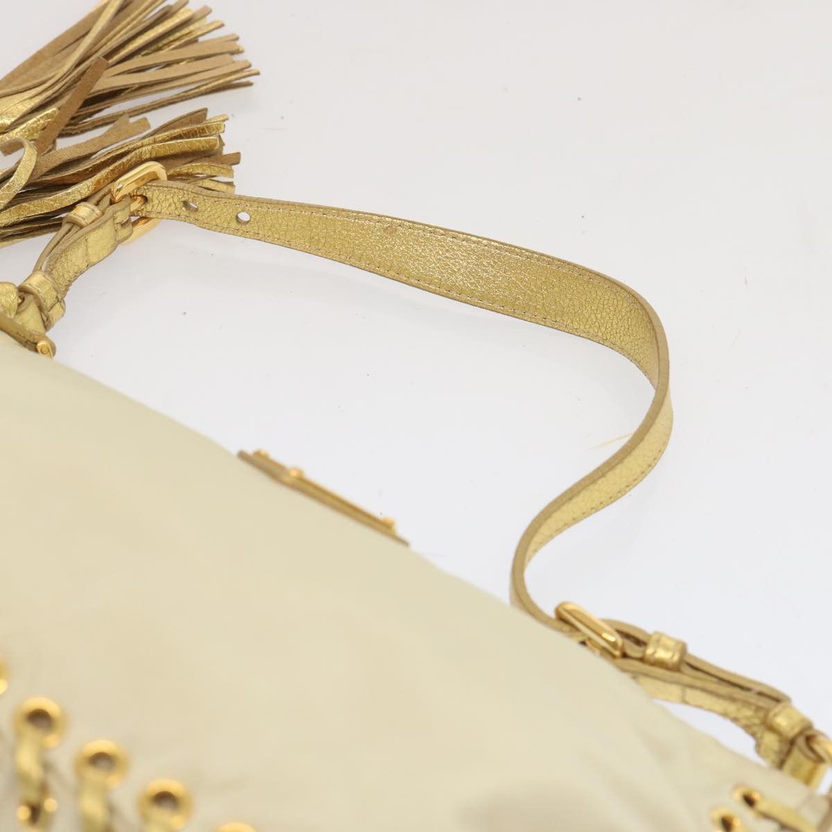 Prada Jacquard Beige Synthetic Handbag (Pre-Owned) Size ONE SIZE - 13 Thumbnail