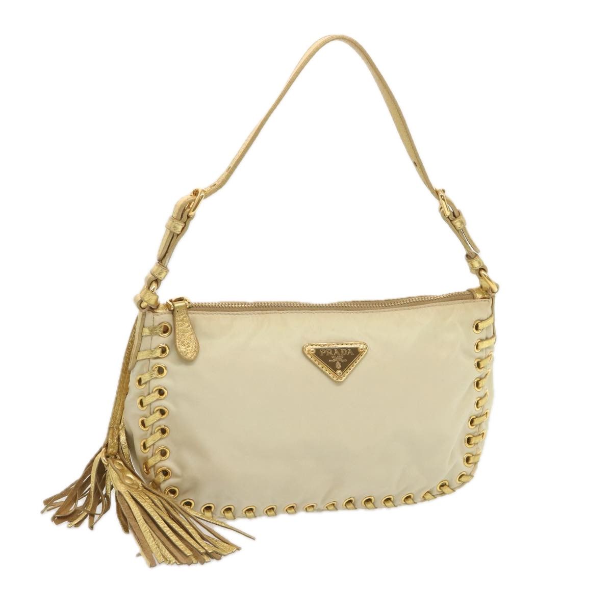 Prada Jacquard Beige Synthetic Handbag (Pre-Owned) Size ONE SIZE - 4 Thumbnail