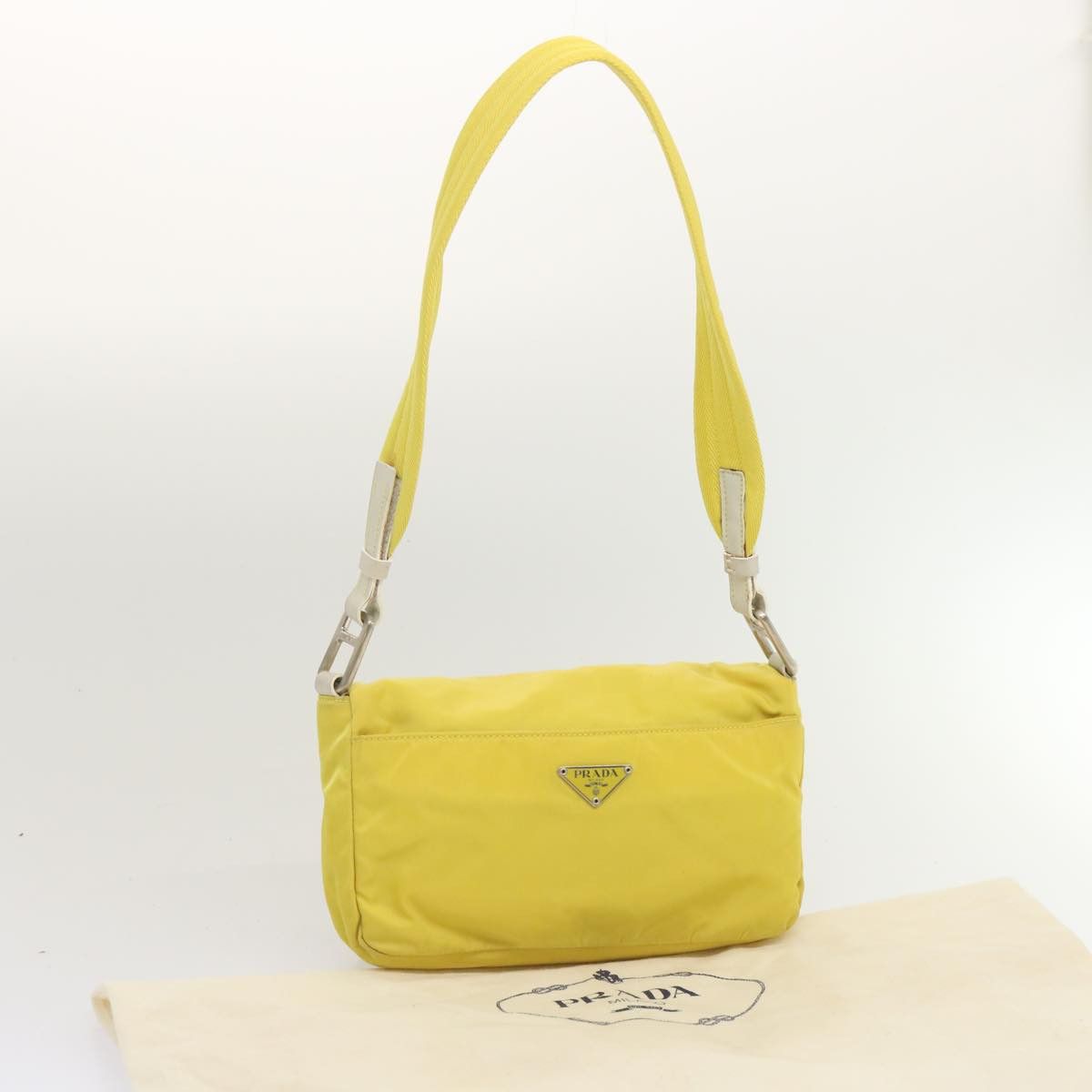 Prada Tessuto Yellow Synthetic Shoulder Bag (Pre-Owned) Size ONE SIZE - 8 Thumbnail