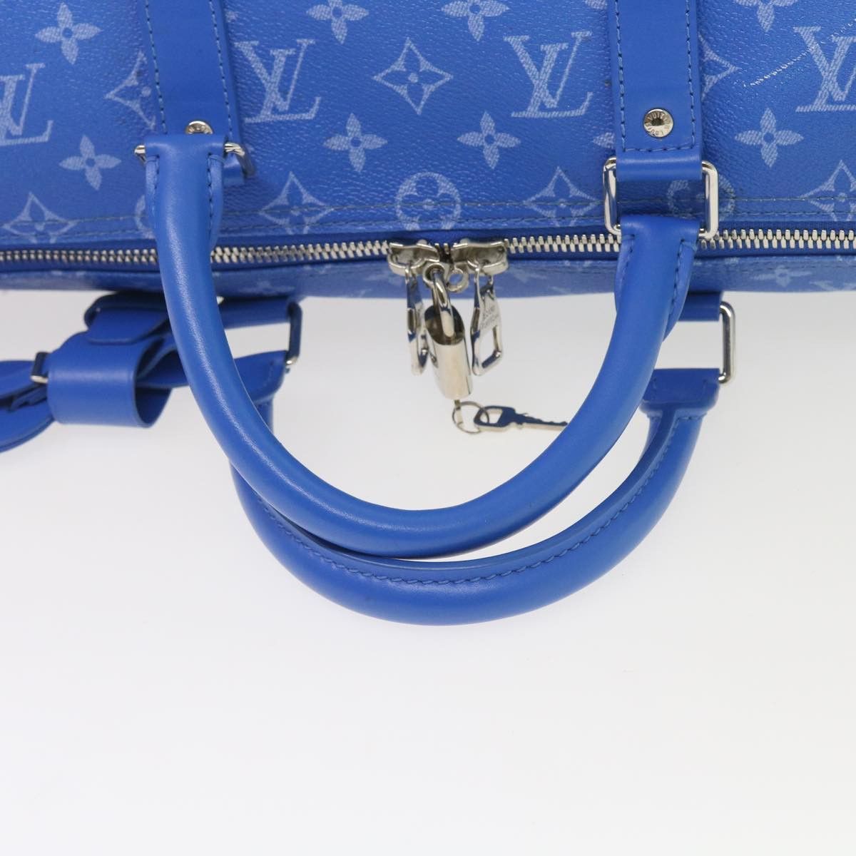 Louis Vuitton Keepall Bandouliere 50 Blue Canvas Travel Bag (Pre-Owned) Size ONE SIZE - 4 Thumbnail