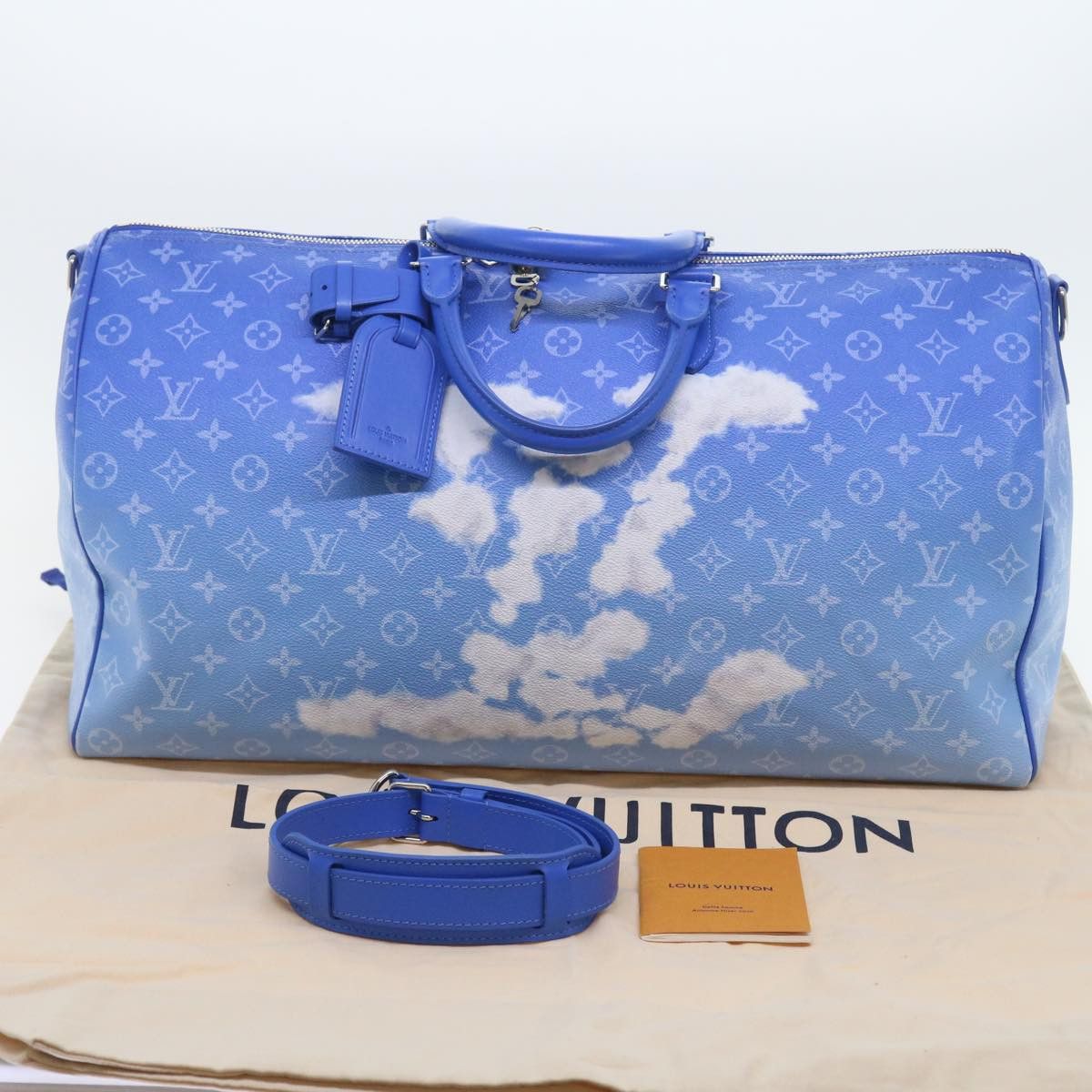 Louis Vuitton Keepall Bandouliere 50 Blue Canvas Travel Bag (Pre-Owned) Size ONE SIZE - 8 Thumbnail