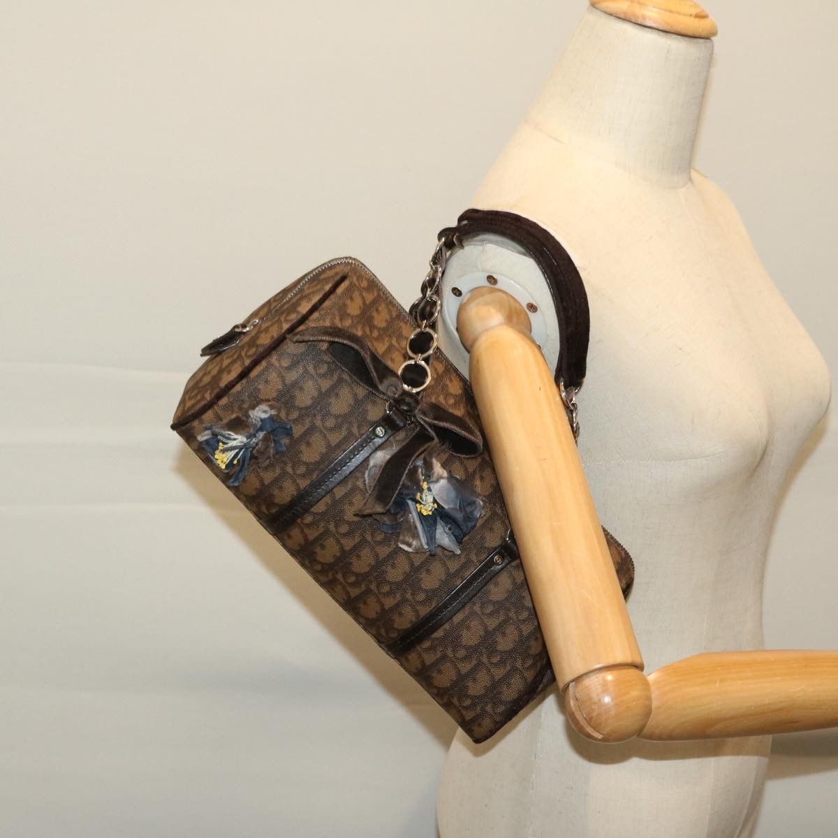 Dior Trotter Brown Canvas Handbag (Pre-Owned) Size ONE SIZE - 7 Thumbnail