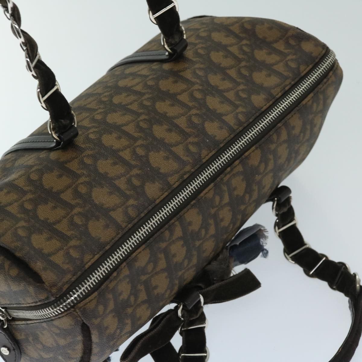Dior Trotter Brown Canvas Handbag (Pre-Owned) Size ONE SIZE - 4 Thumbnail